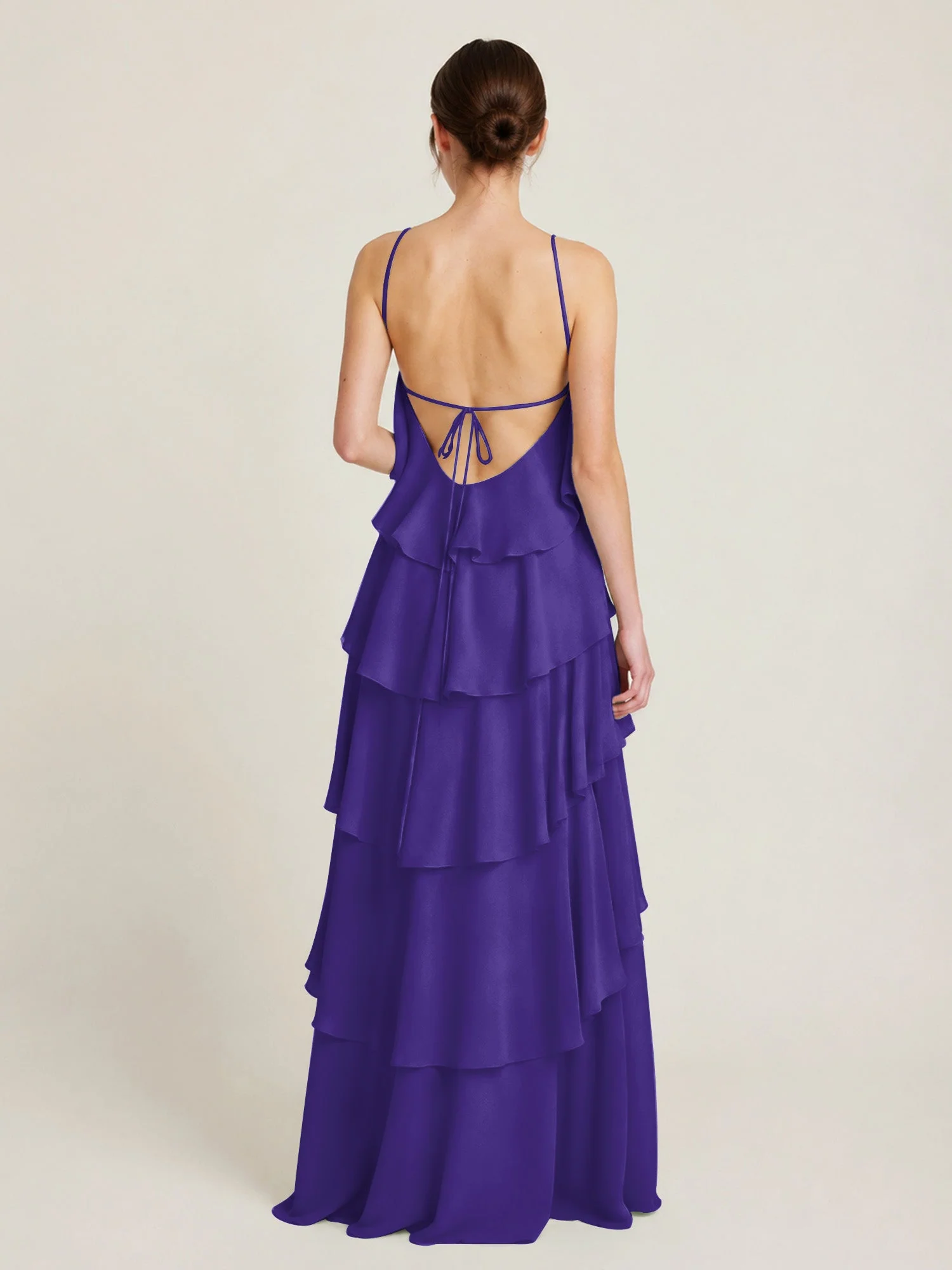 Gestuftes Chiffon Maxikleid mit Neckholder und Volants Regentschaft - Image 2