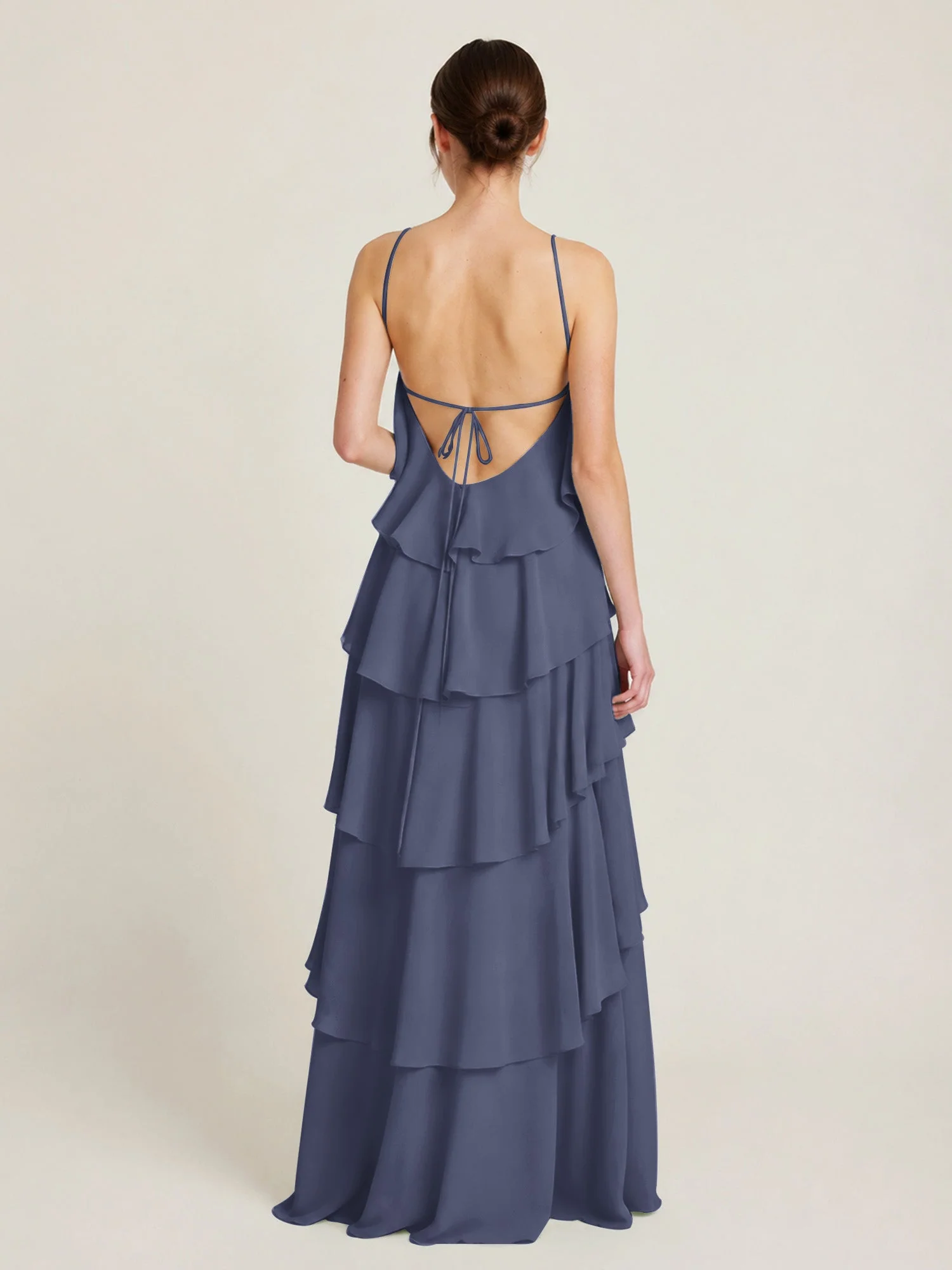 Gestuftes Chiffon Maxikleid mit Neckholder und Volants Sturm - Image 2