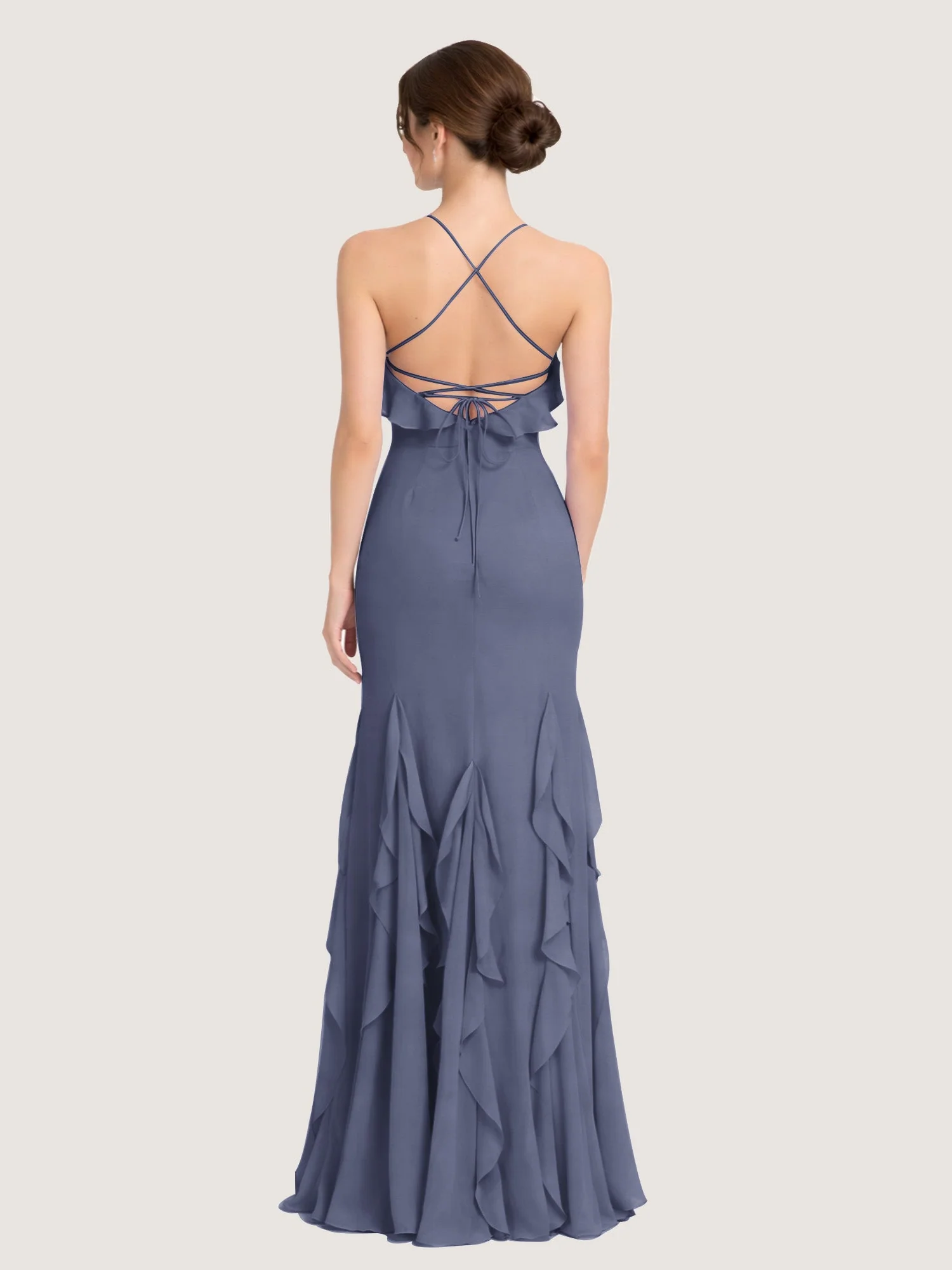 Chiffonkleid mit Rüschen und Überkreuzter Schnürung am Rücken Sturm - Image 2