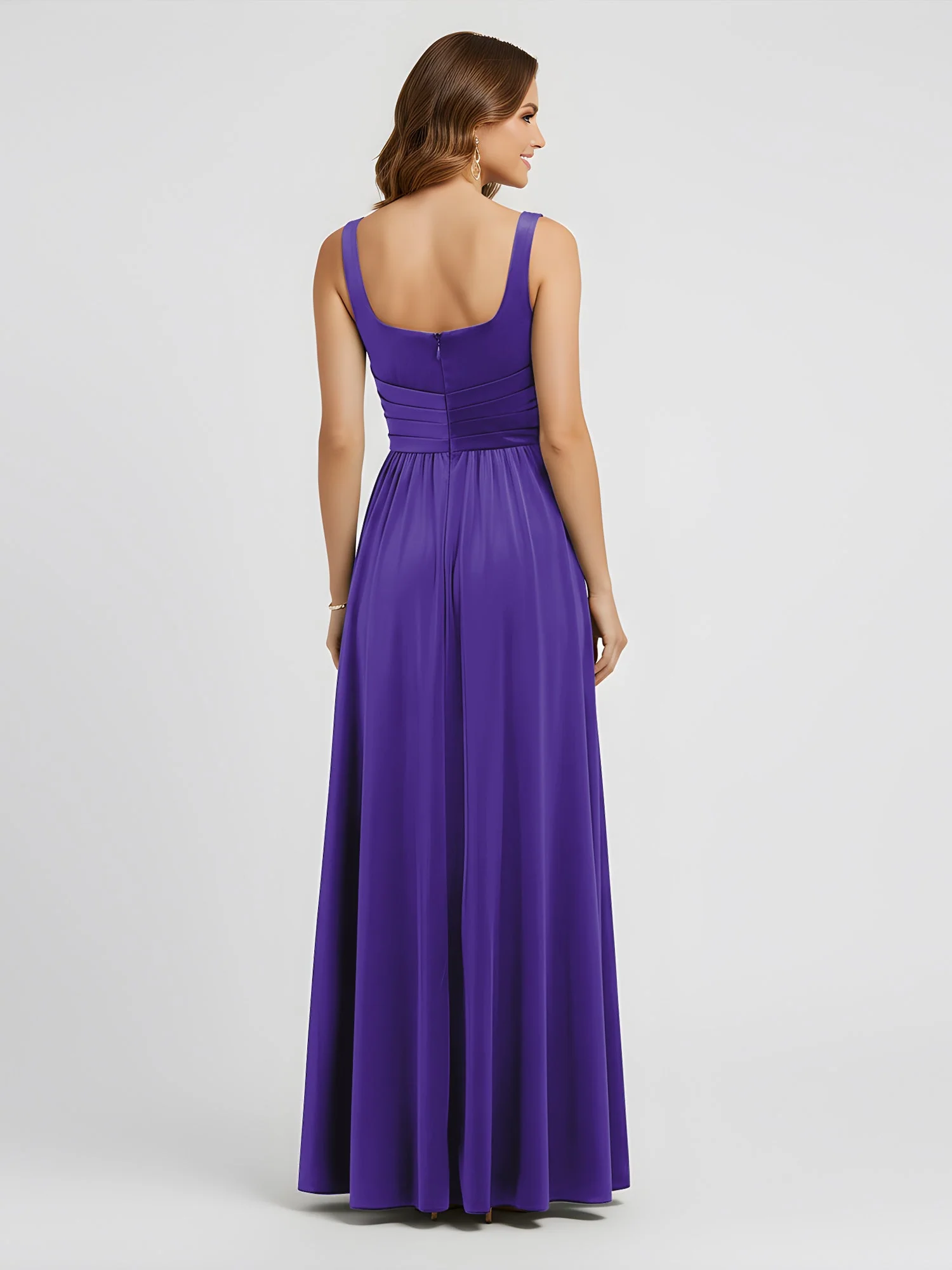 Breite Träger Samt Plissee Taille Maxi Kleid Regentschaft - Image 2