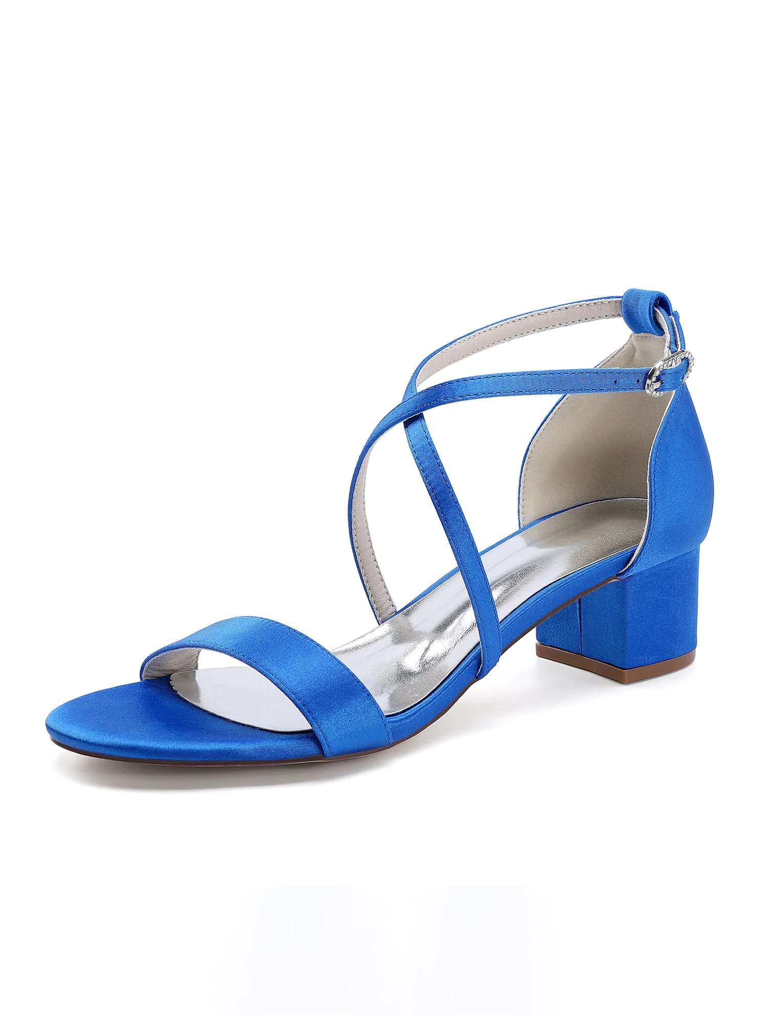 Satin-Sandalen mit Blockabsatz mit Kreuzriemen - Image 11