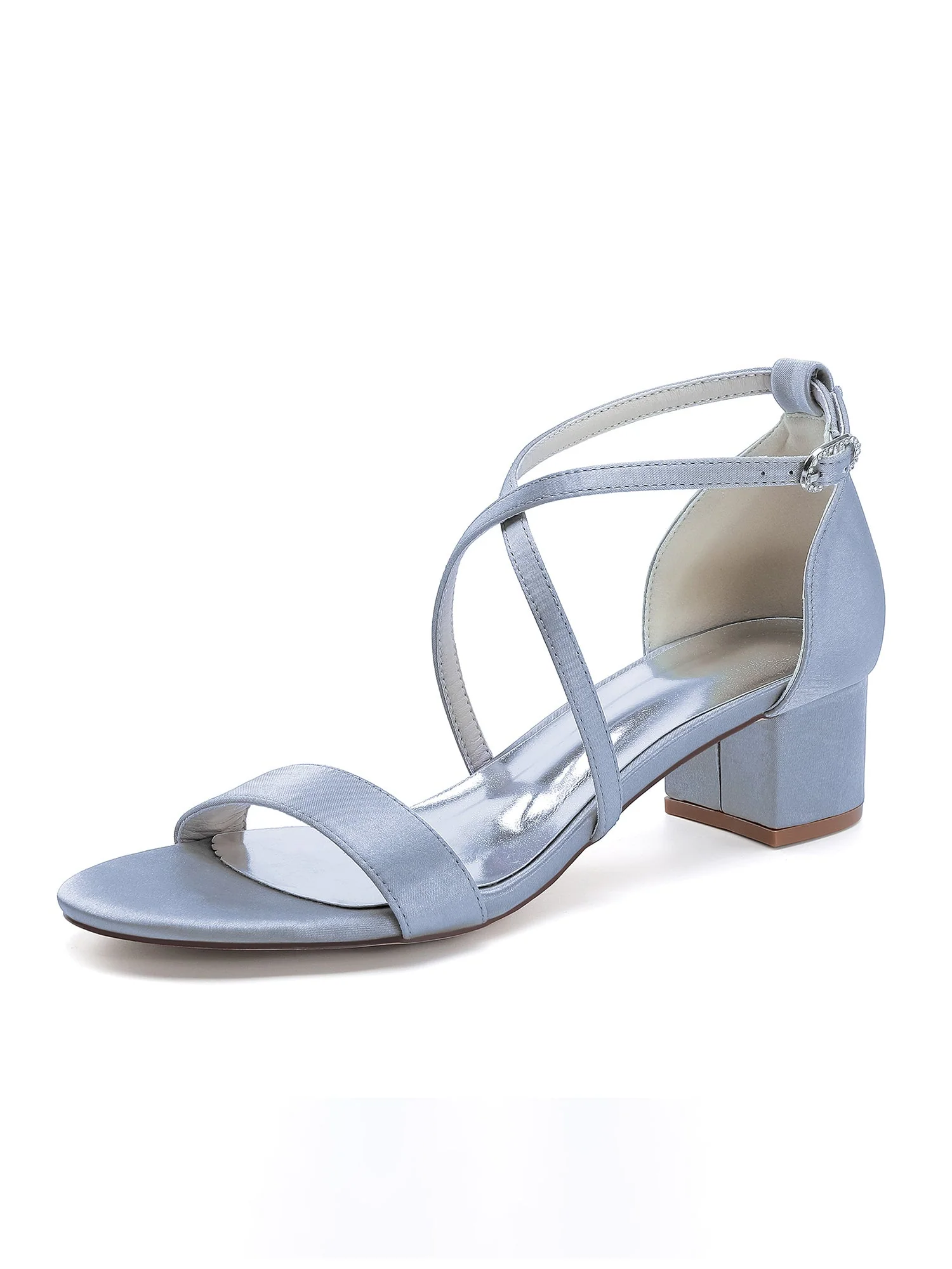 Satin-Sandalen mit Blockabsatz mit Kreuzriemen - Image 12