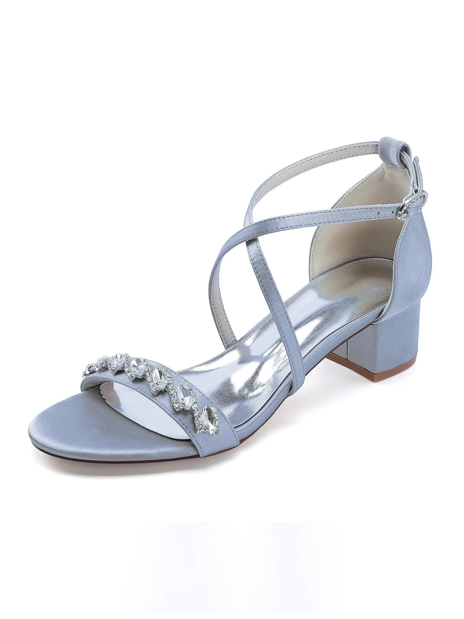 Sandalen mit Blockabsatz mit Kreuzriemen und Strass - Image 12