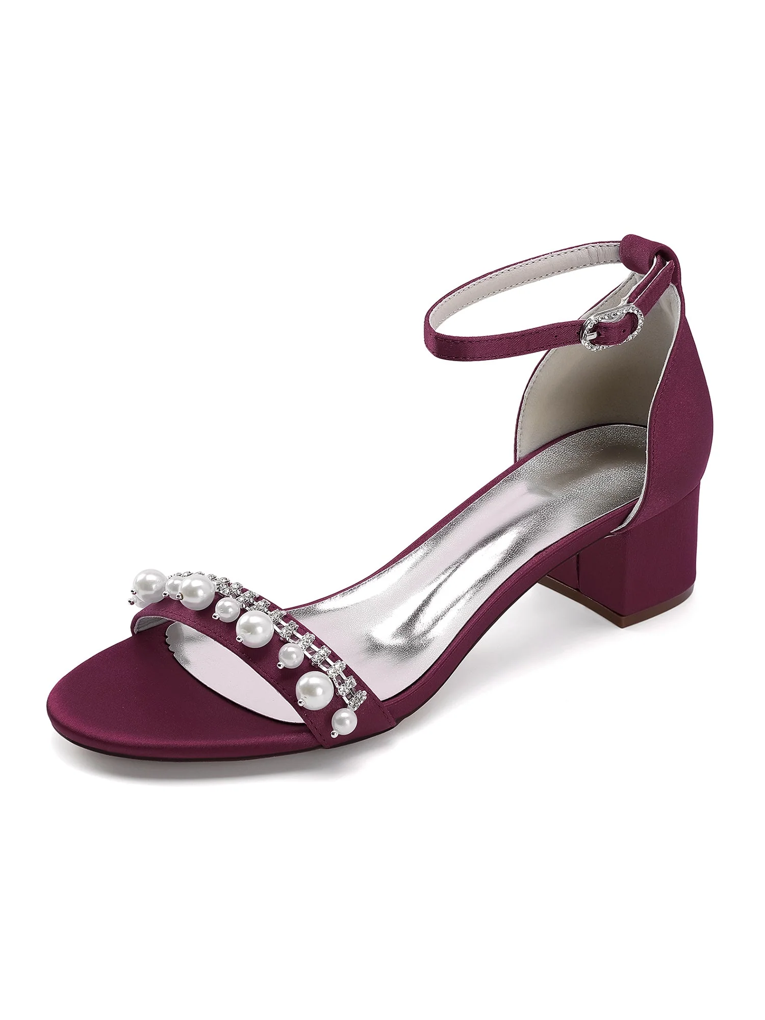Sandalen mit Blockabsatz mit Perlen und Strass - Image 2