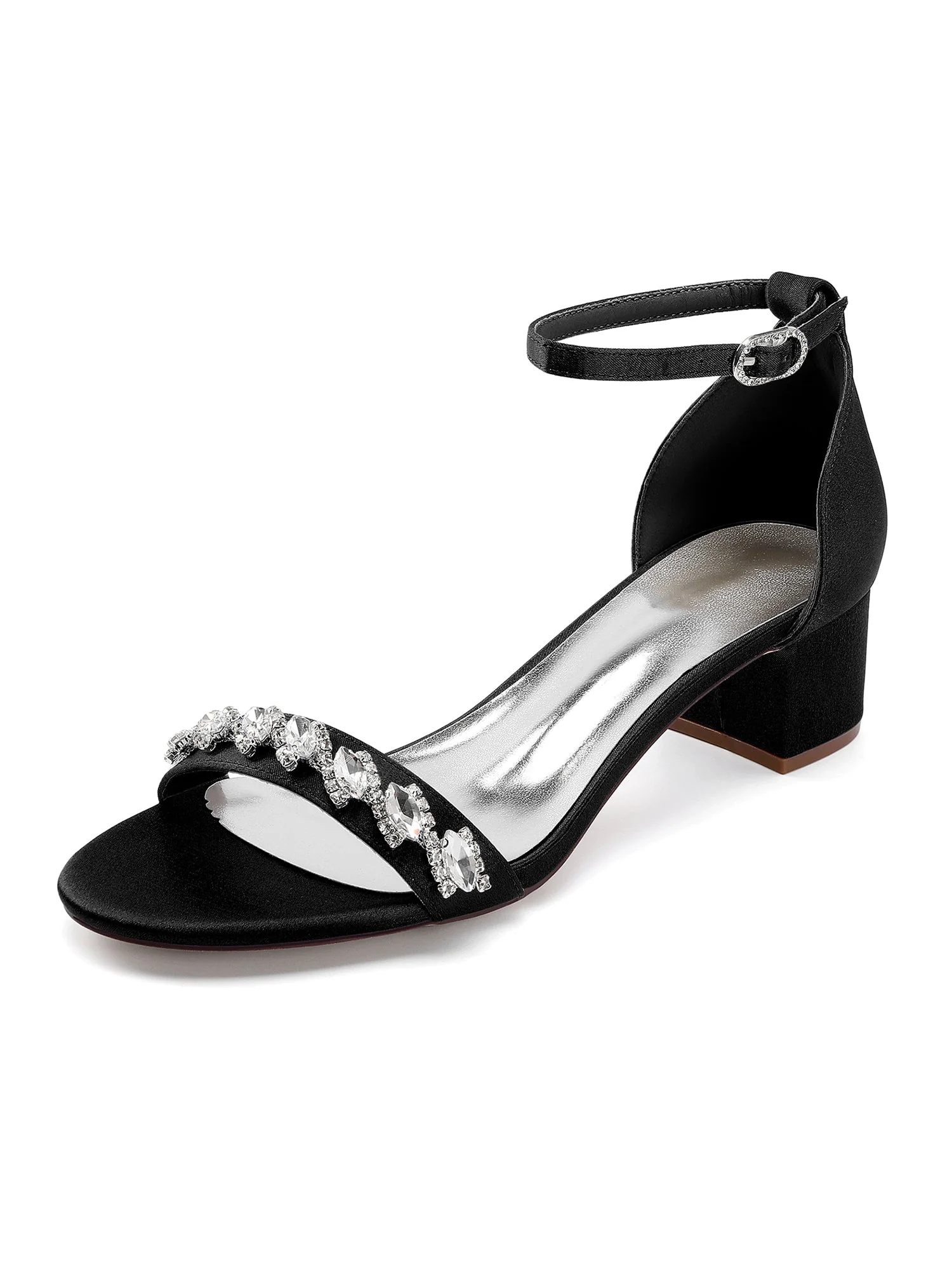 Sandalen mit Blockabsatz mit Knöchelriemen und Kristallen - Image 11