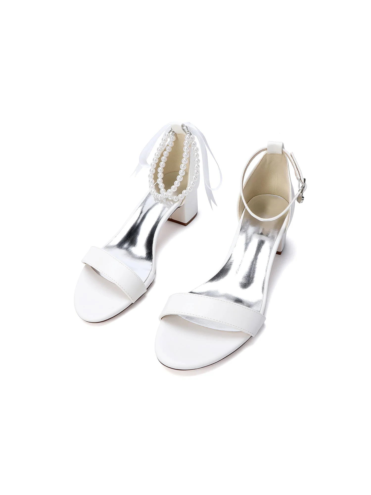 Sandalen mit Blockabsatz und Mehrreihigen Perlenriemen - Image 8
