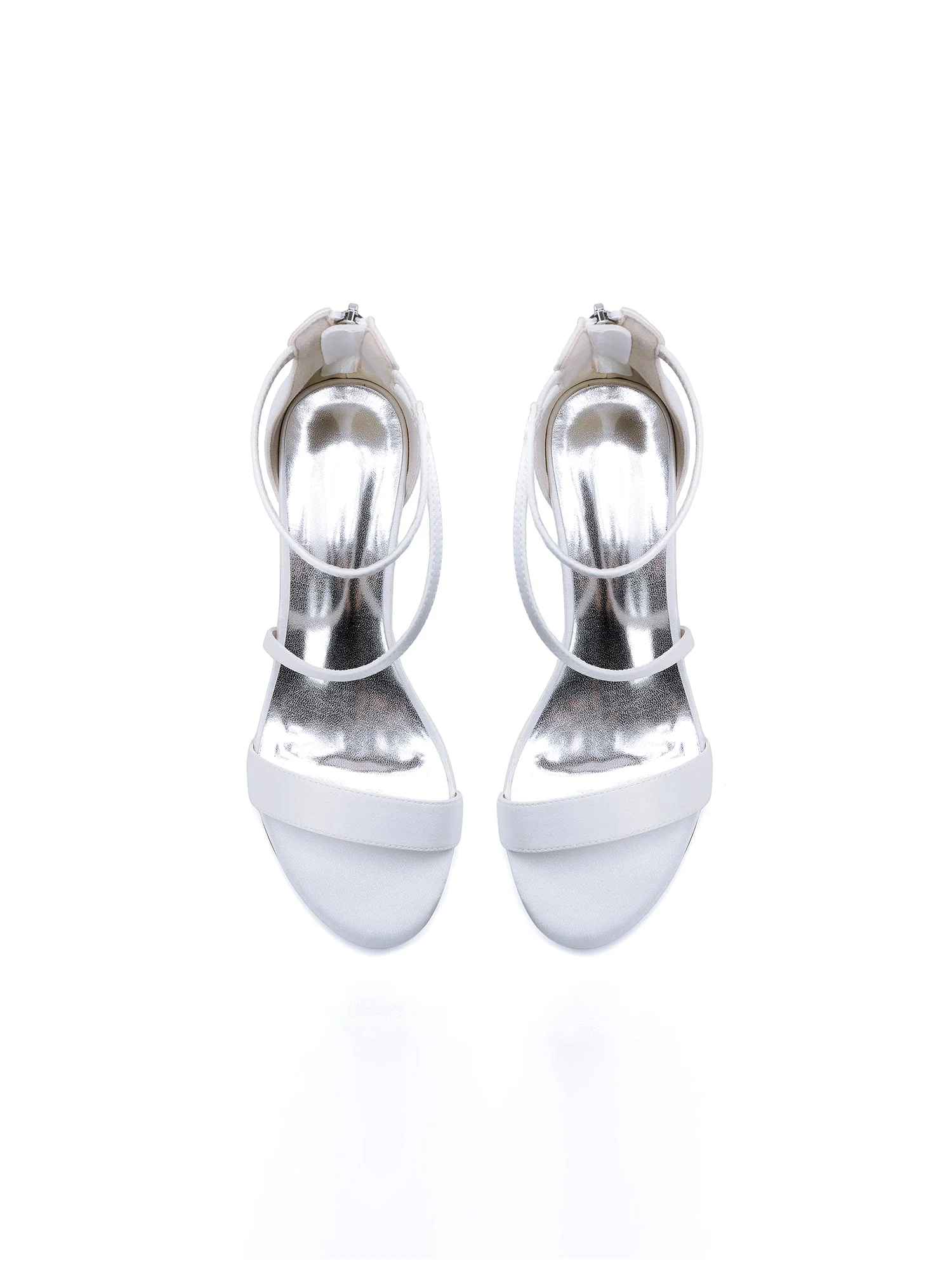Minimalistische Satin-Sandalen mit Blockabsatz und Kreuzriemen - Image 14