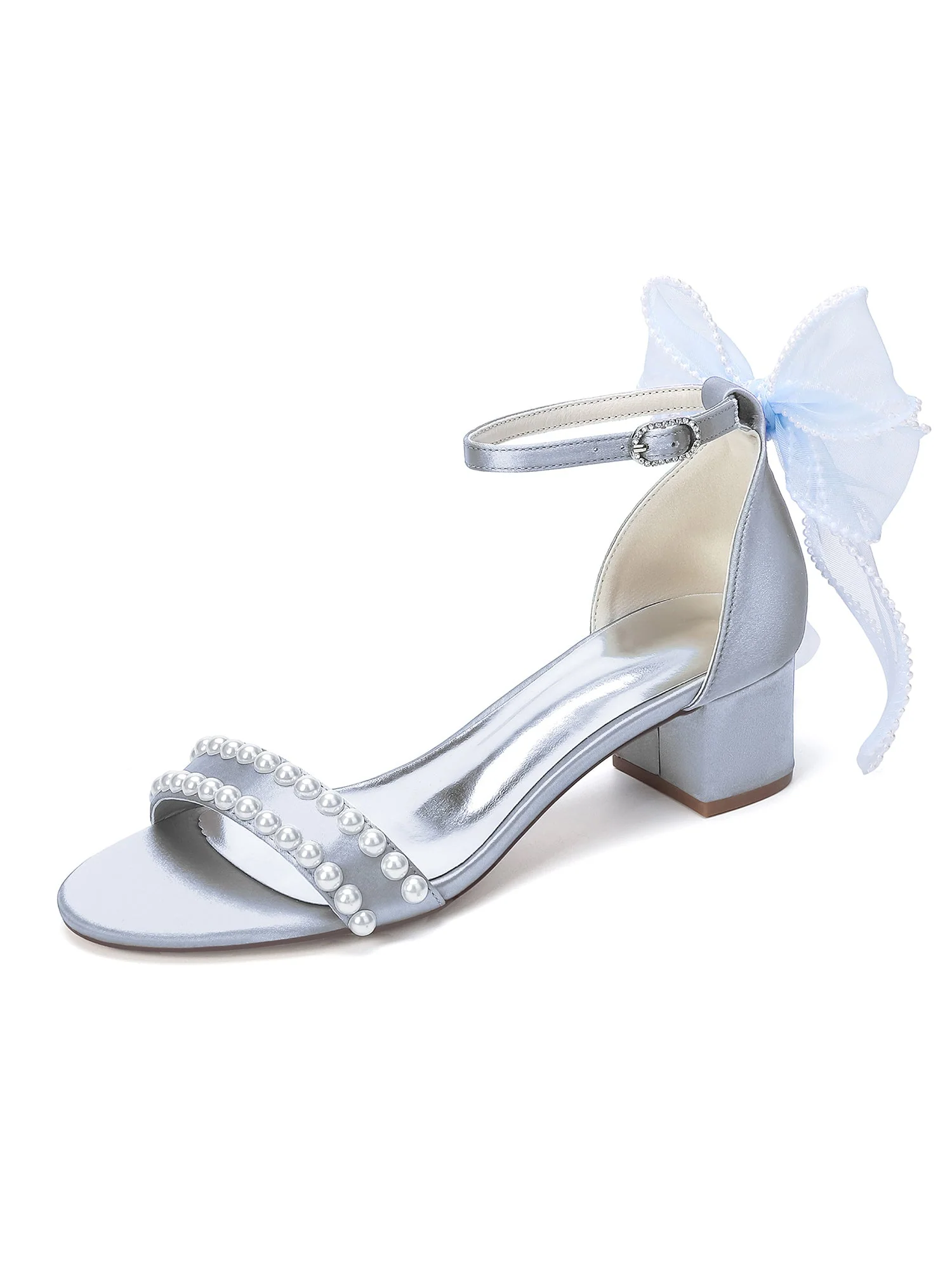 Sandalen mit Doppelperlen und Tüllschleife - Image 12