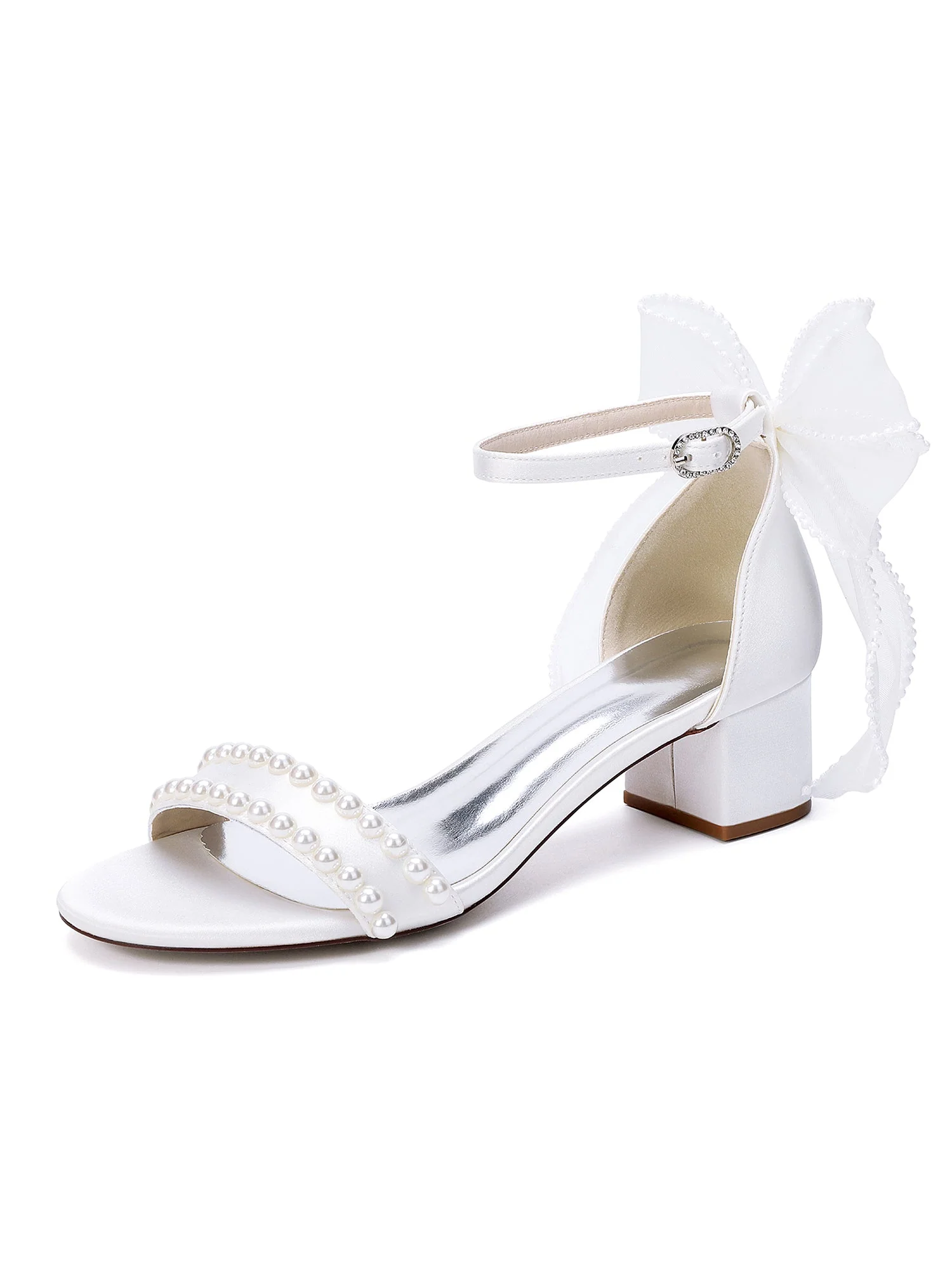 Sandalen mit Doppelperlen und Tüllschleife - Image 13