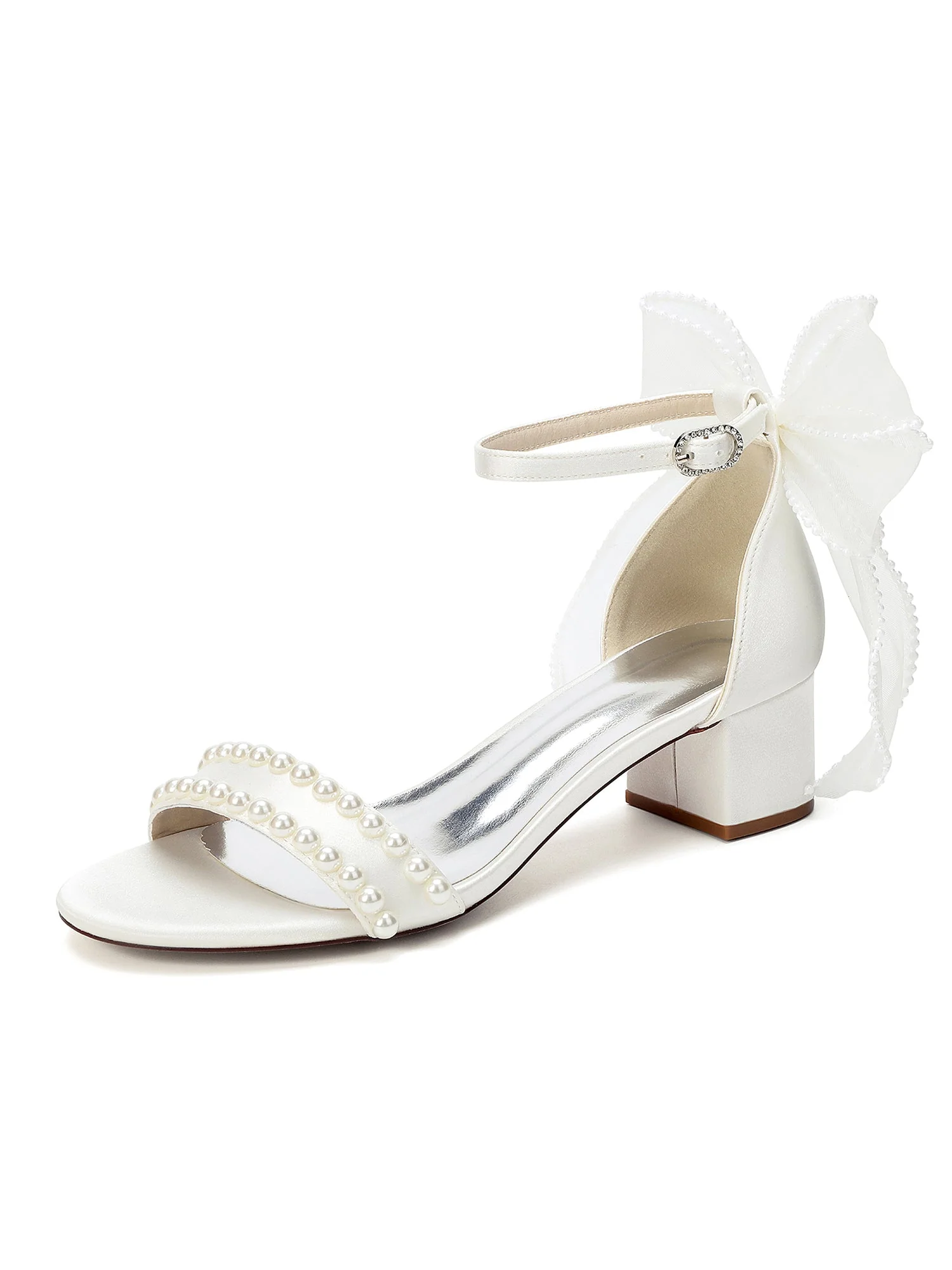 Sandalen mit Doppelperlen und Tüllschleife - Image 6