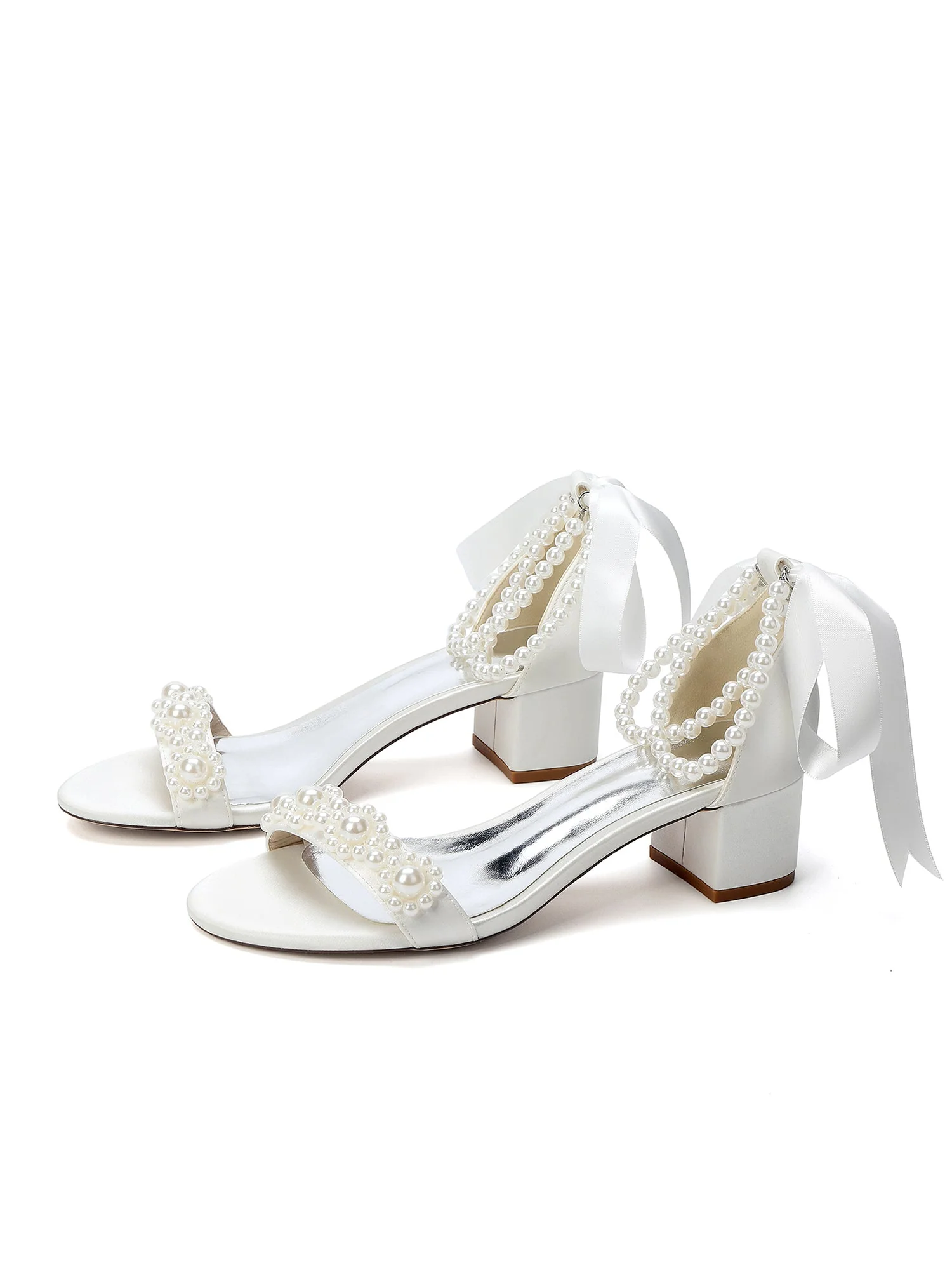 Sandalen mit Mehrfach-Perlenriemen und Satinschleife - Image 10