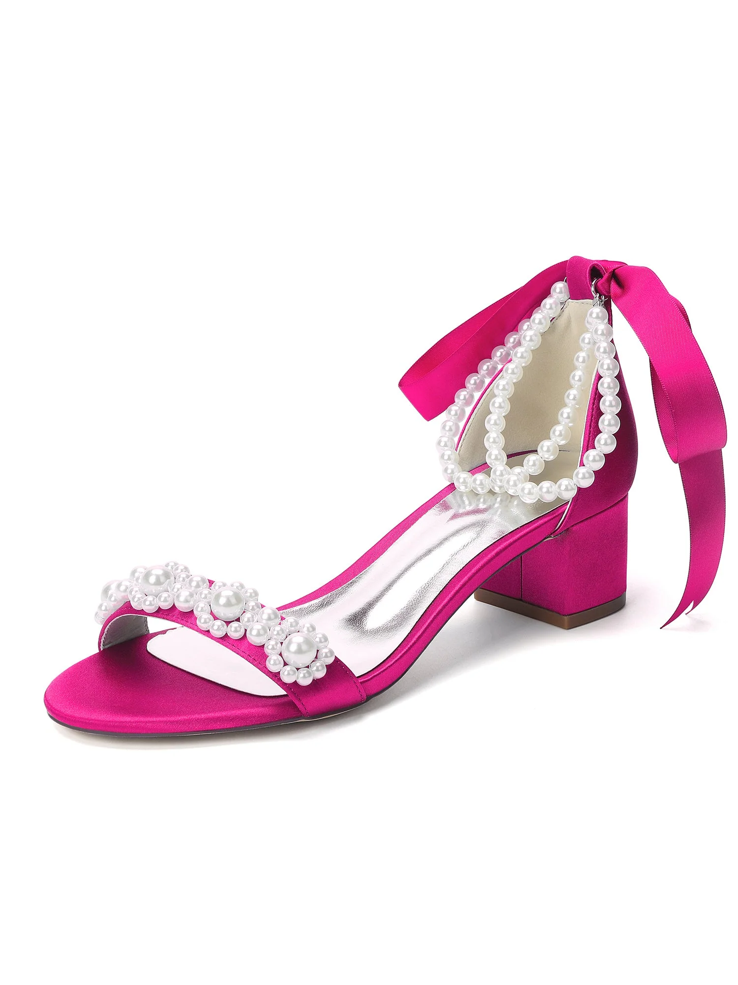 Sandalen mit Mehrfach-Perlenriemen und Satinschleife - Image 2