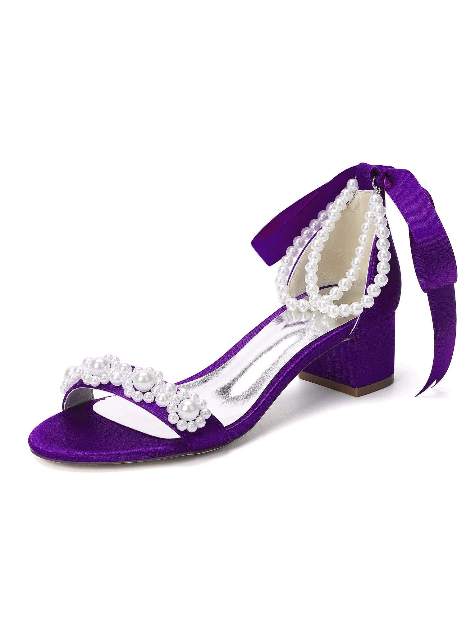 Sandalen mit Mehrfach-Perlenriemen und Satinschleife - Image 3