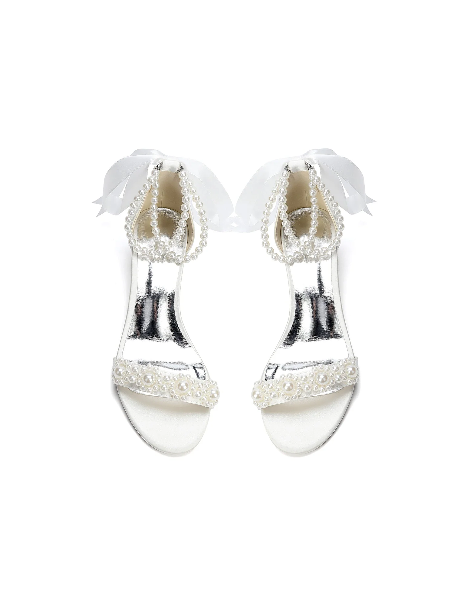 Sandalen mit Mehrfach-Perlenriemen und Satinschleife - Image 8