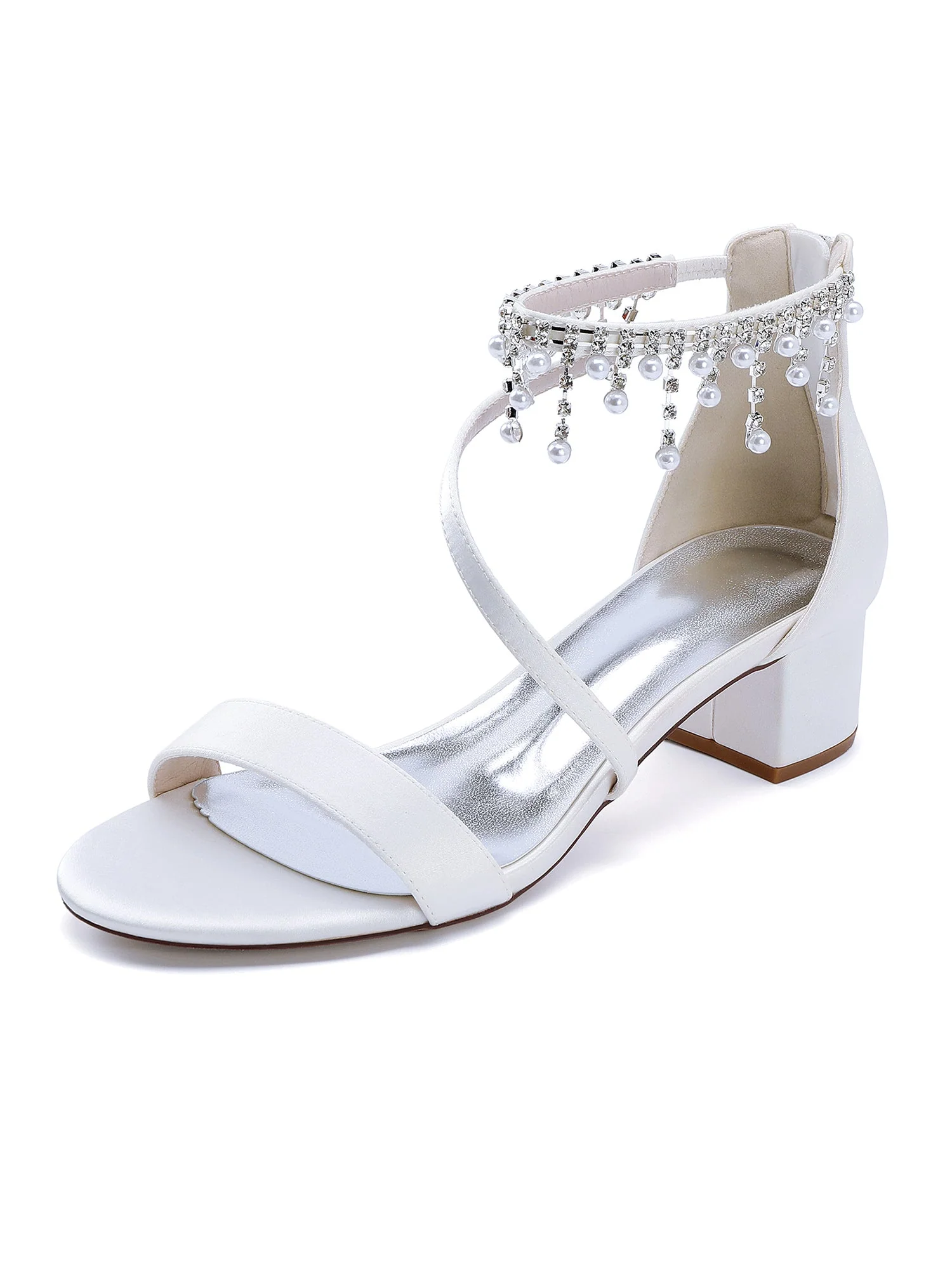 Sandalen mit Blockabsatz mit Perlen- und Kristallfransen - Image 13