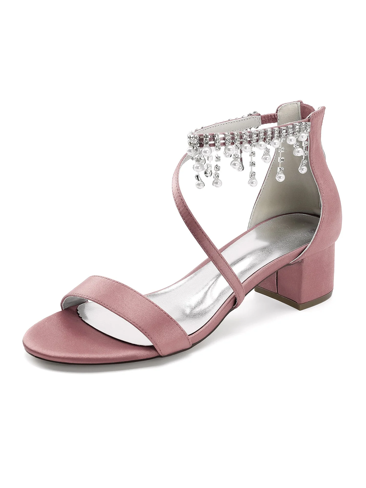 Sandalen mit Blockabsatz mit Perlen- und Kristallfransen - Image 6
