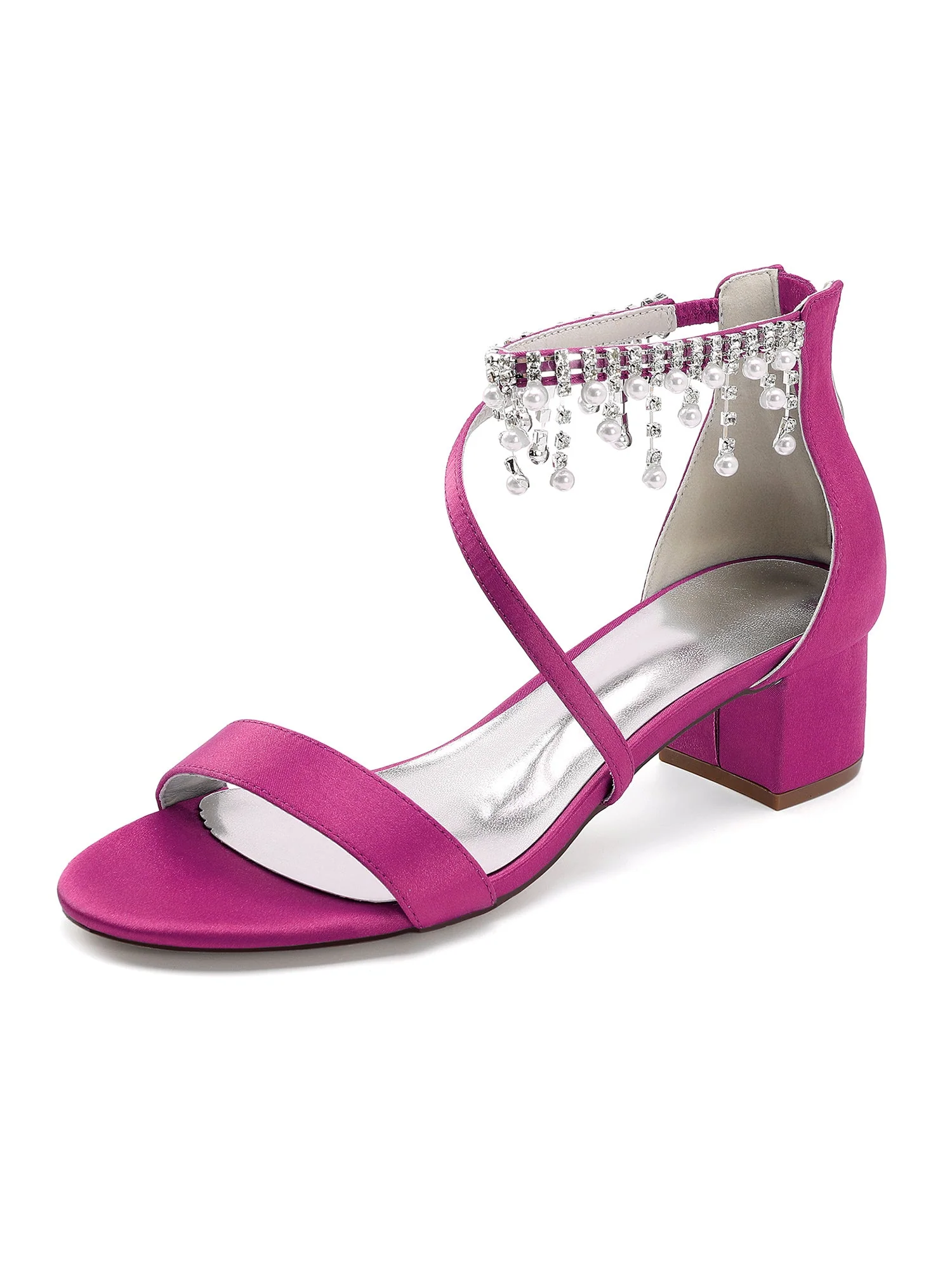 Sandalen mit Blockabsatz mit Perlen- und Kristallfransen - Image 7