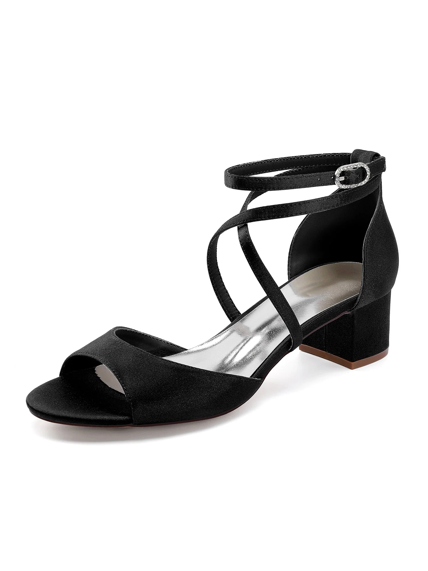 Sandalen mit Blockabsatz und überkreuzten Riemen