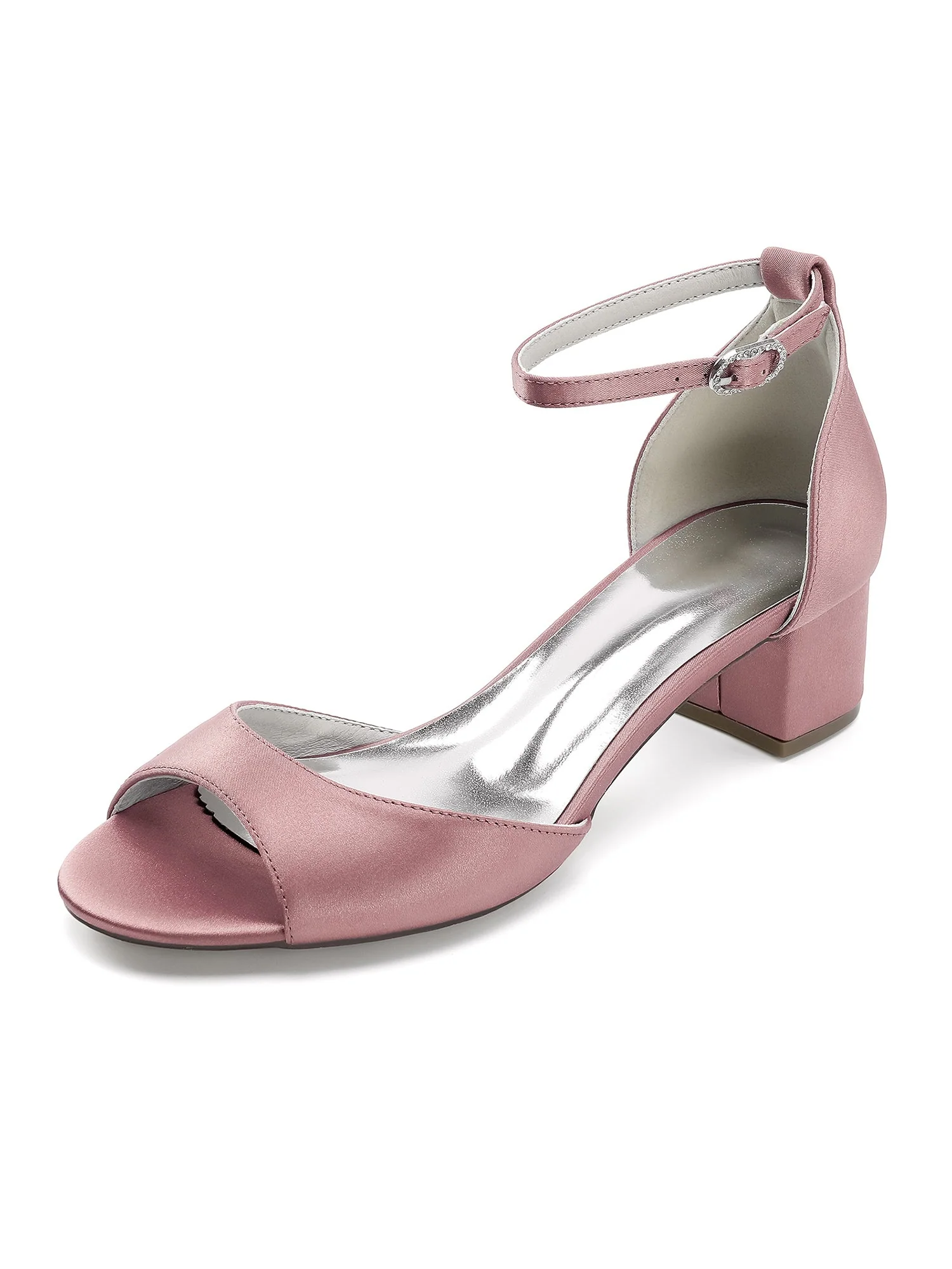 Klassische Satin-Sandalen mit Blockabsatz und Knöchelriemen - Image 6