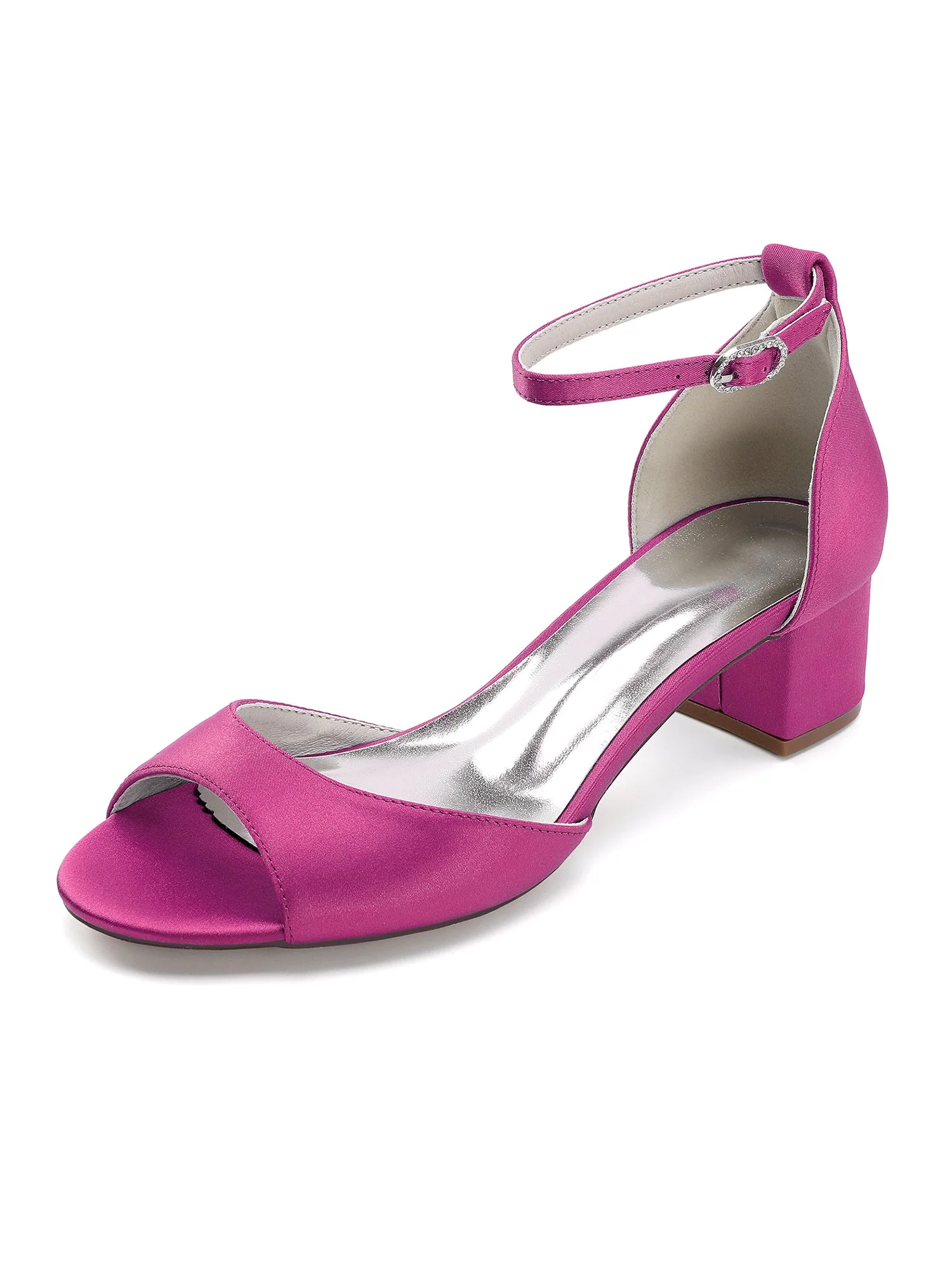 Klassische Satin-Sandalen mit Blockabsatz und Knöchelriemen - Image 7
