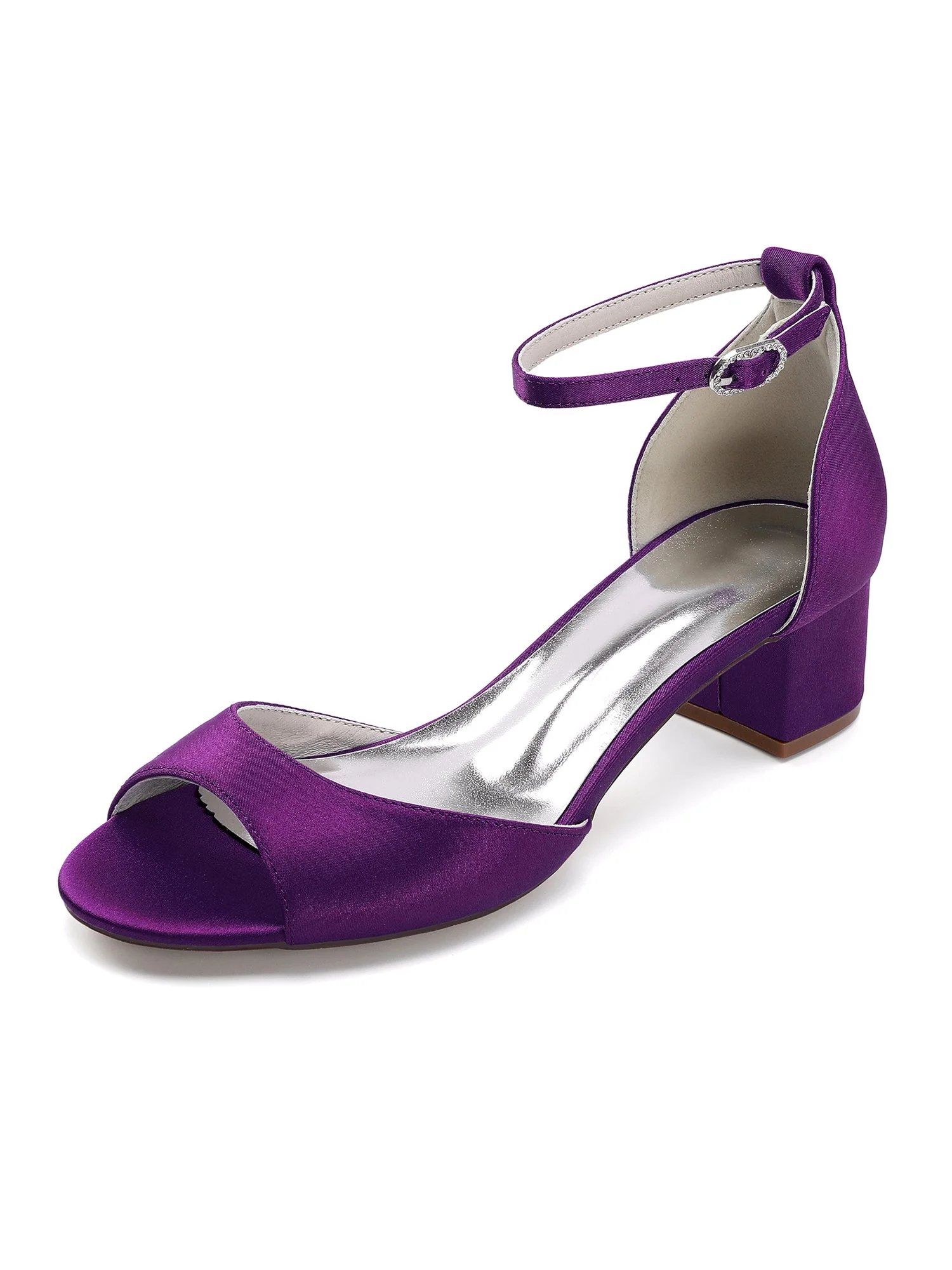 Klassische Satin-Sandalen mit Blockabsatz und Knöchelriemen - Image 8