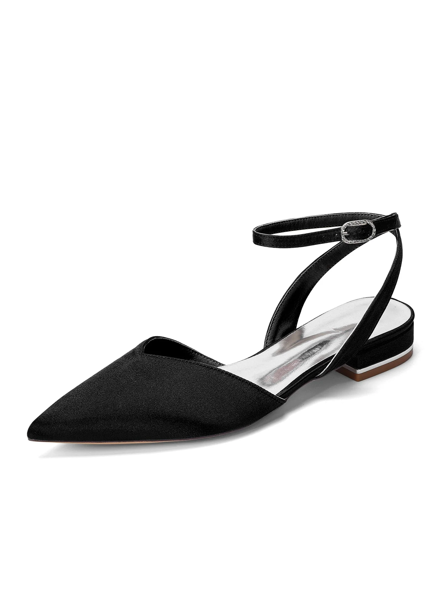 Satin Slingback Pumps mit Niedrigem Blockabsatz