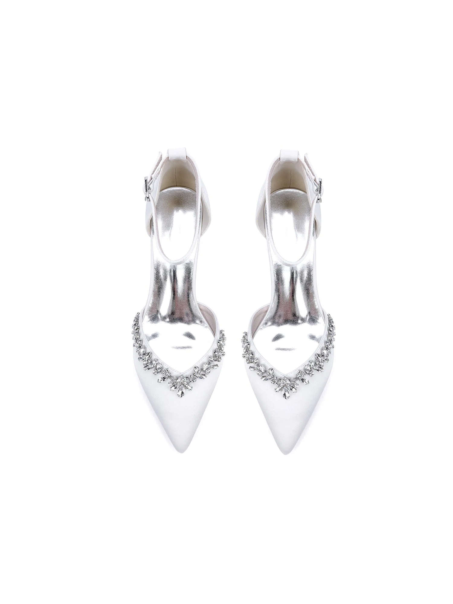 Satin Pumps mit Niedrigem Blockabsatz und Kristall - Image 17