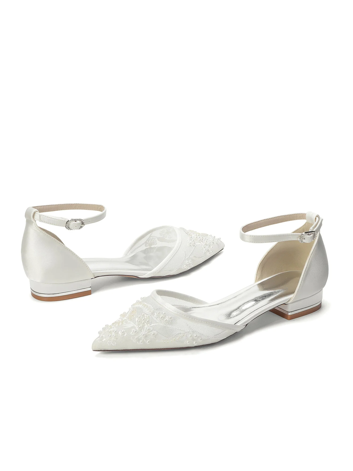 Mesh-Flats mit Perlenstickerei mit Spitzer Kappe - Image 8