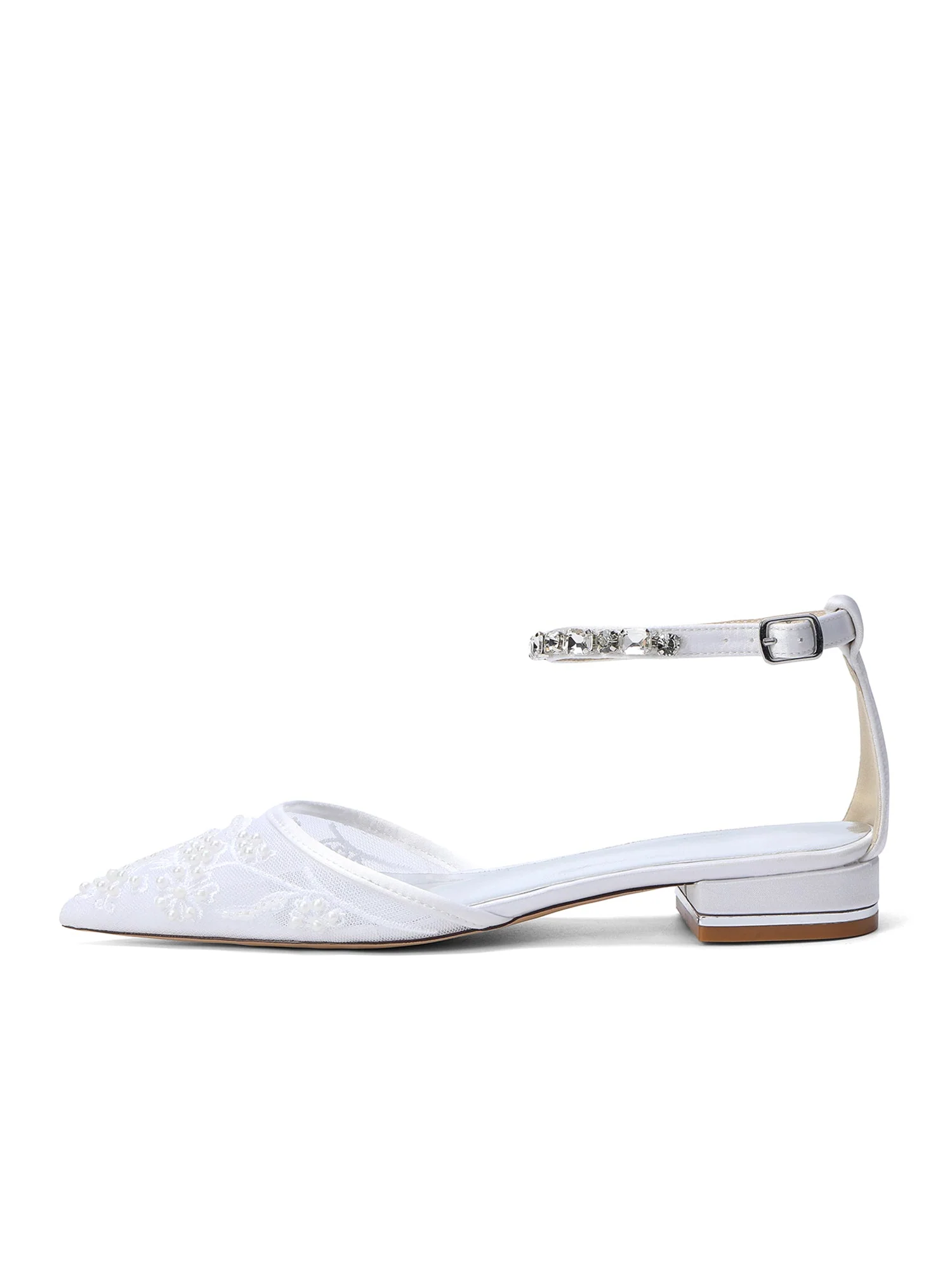 Mesh-Flats mit Strass-Knöchelriemen und Blumenperlen - Image 6