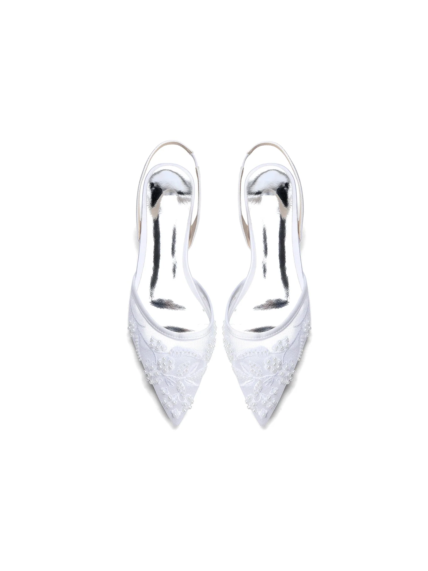 Slingback-Flats aus Mesh mit Perlenstickerei - Image 8