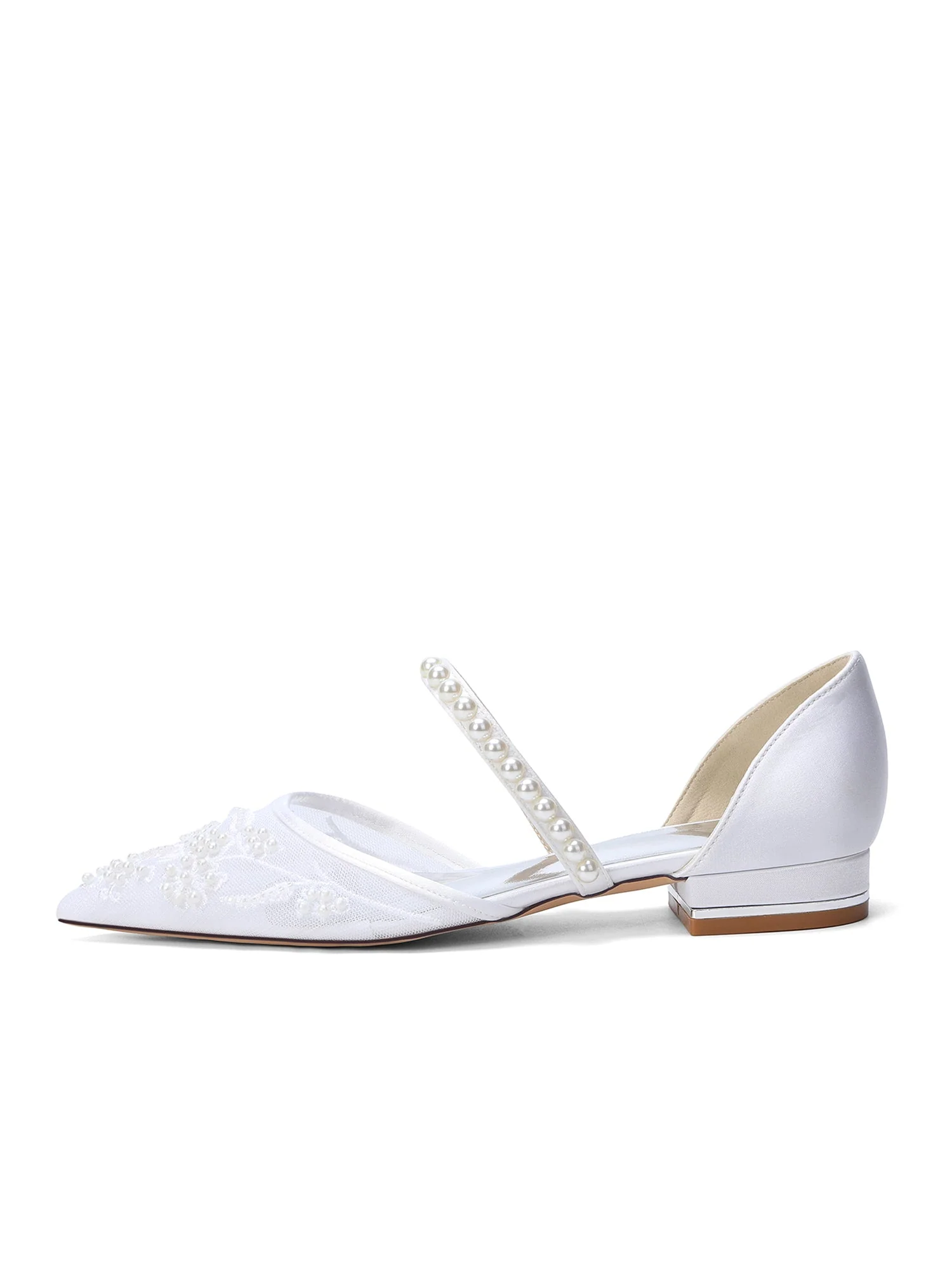 Mesh-Flats mit Perlenstickerei und Riemen - Image 6
