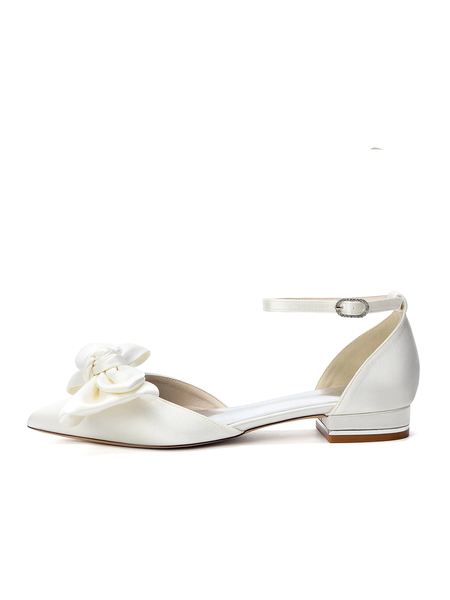 Satin Pumps mit Niedrigem Blockabsatz und Schleife - Image 10