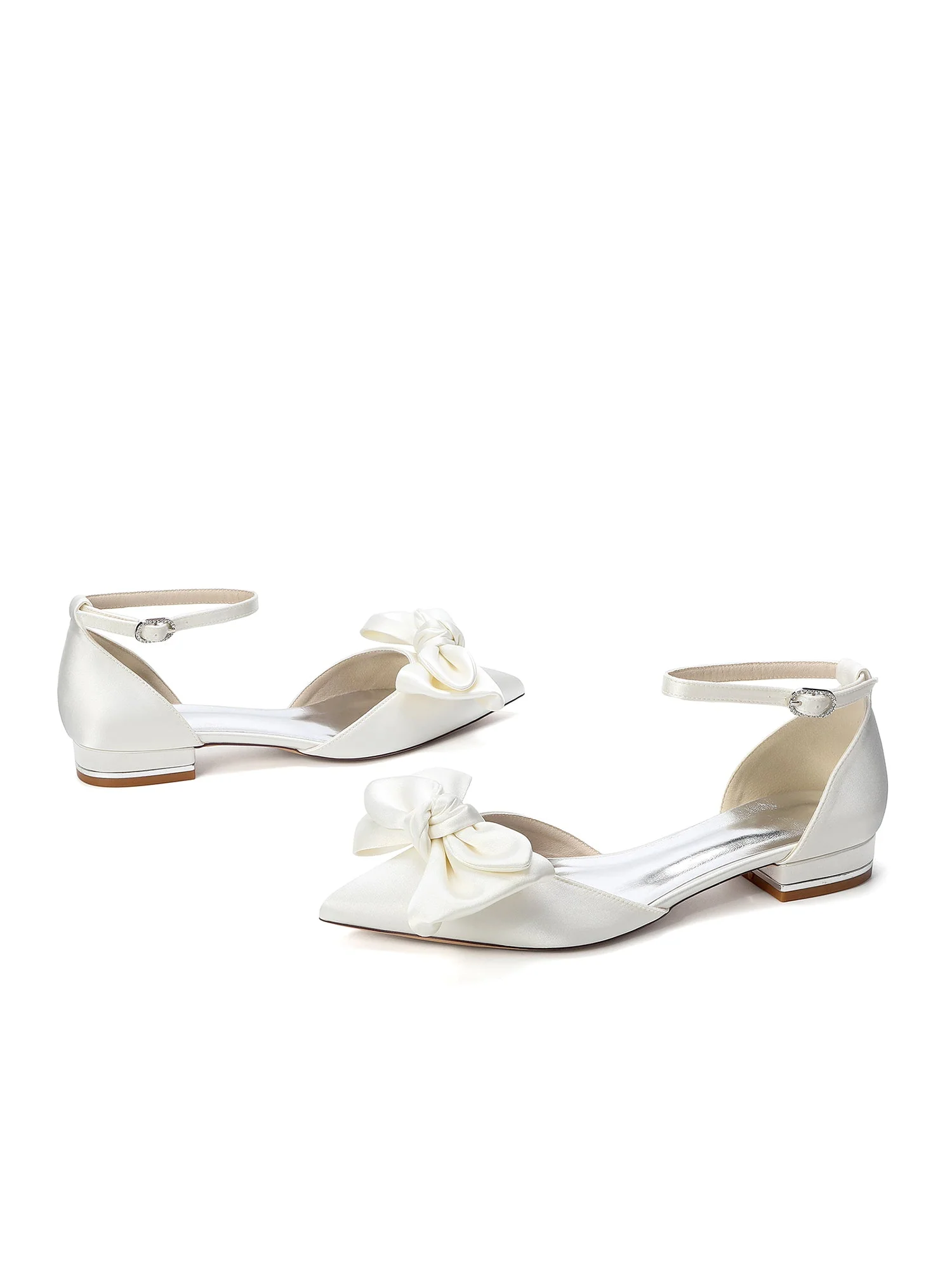 Satin Pumps mit Niedrigem Blockabsatz und Schleife - Image 13