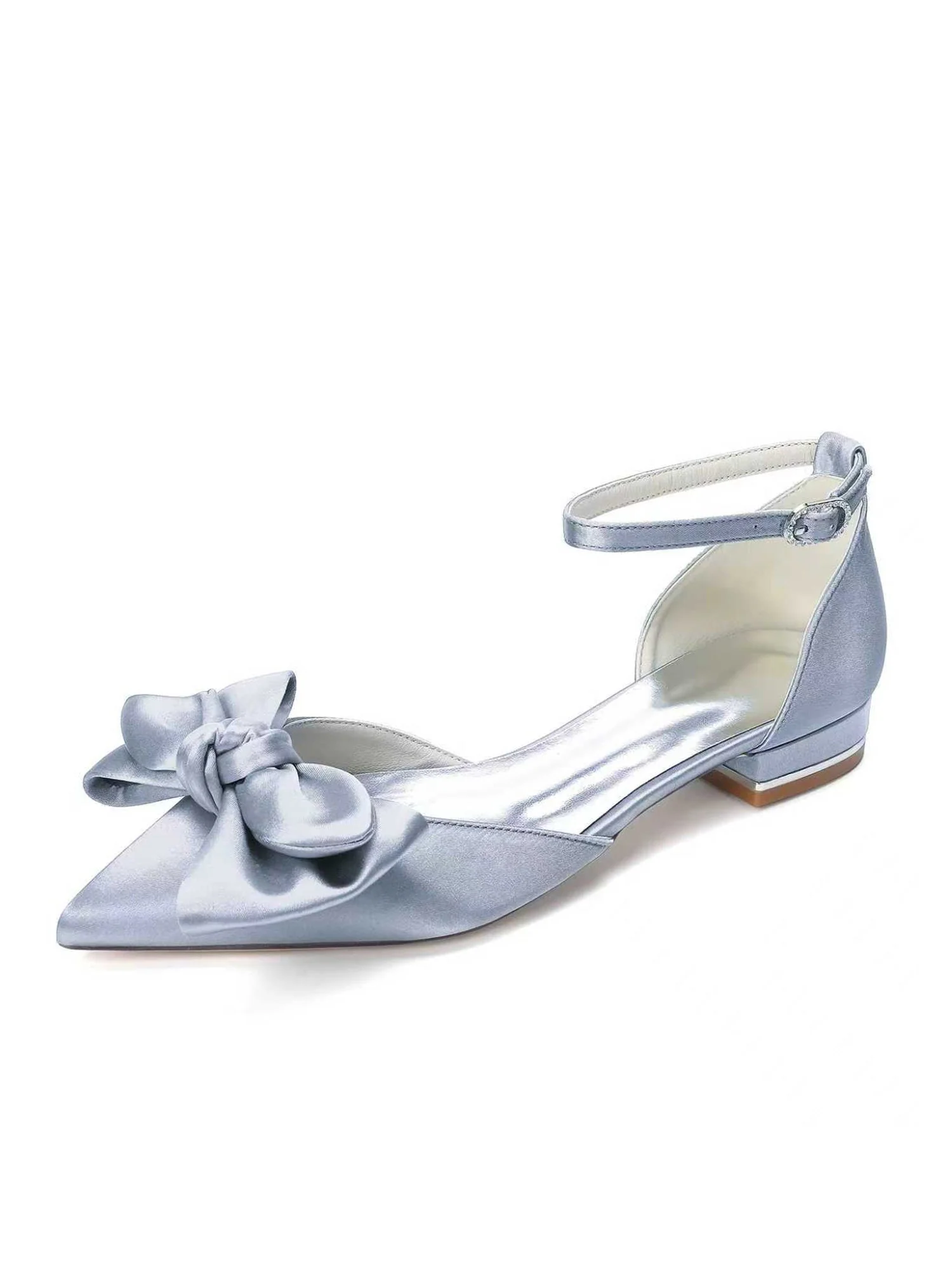 Satin Pumps mit Niedrigem Blockabsatz und Schleife - Image 16