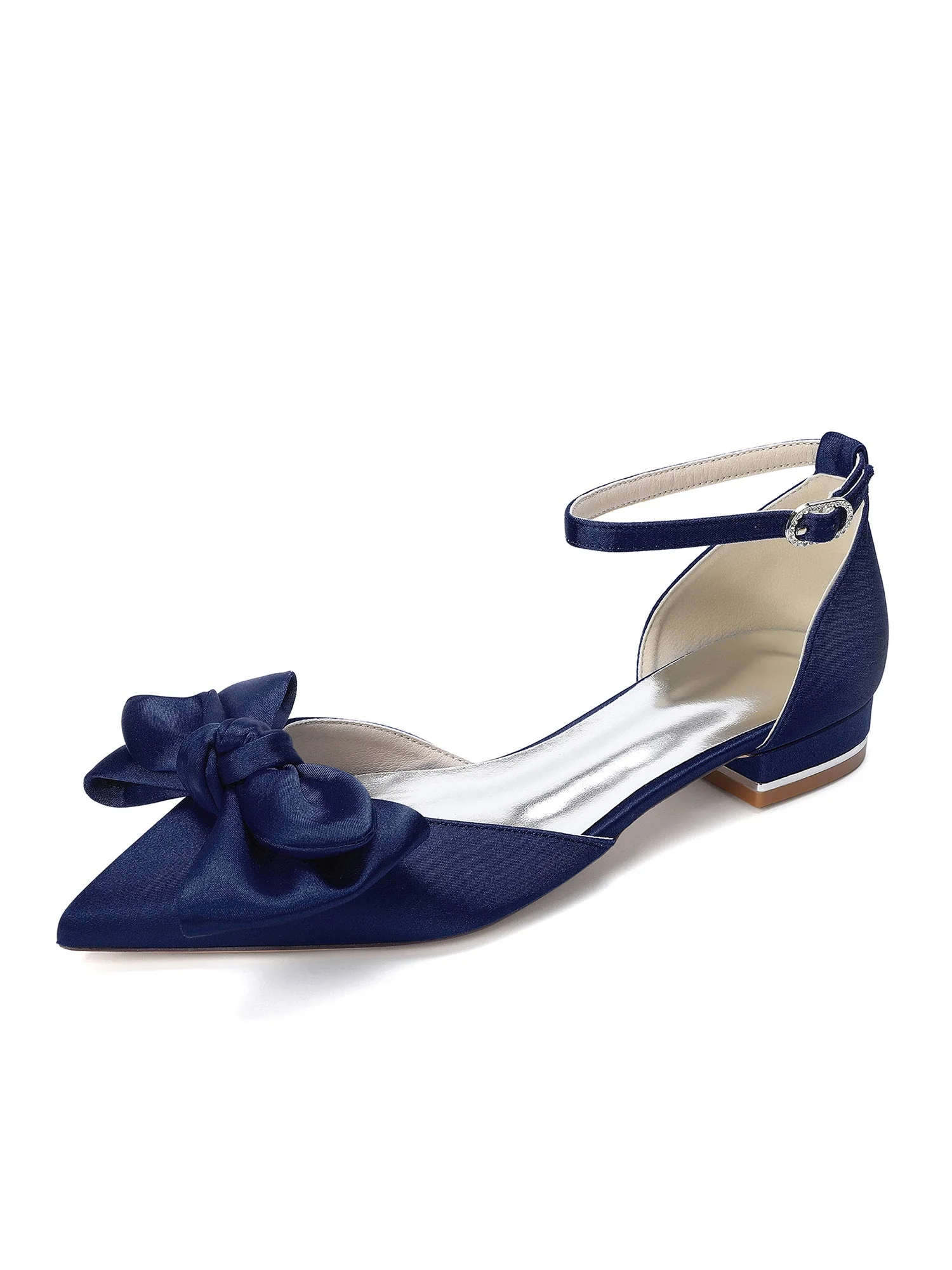 Satin Pumps mit Niedrigem Blockabsatz und Schleife - Image 5