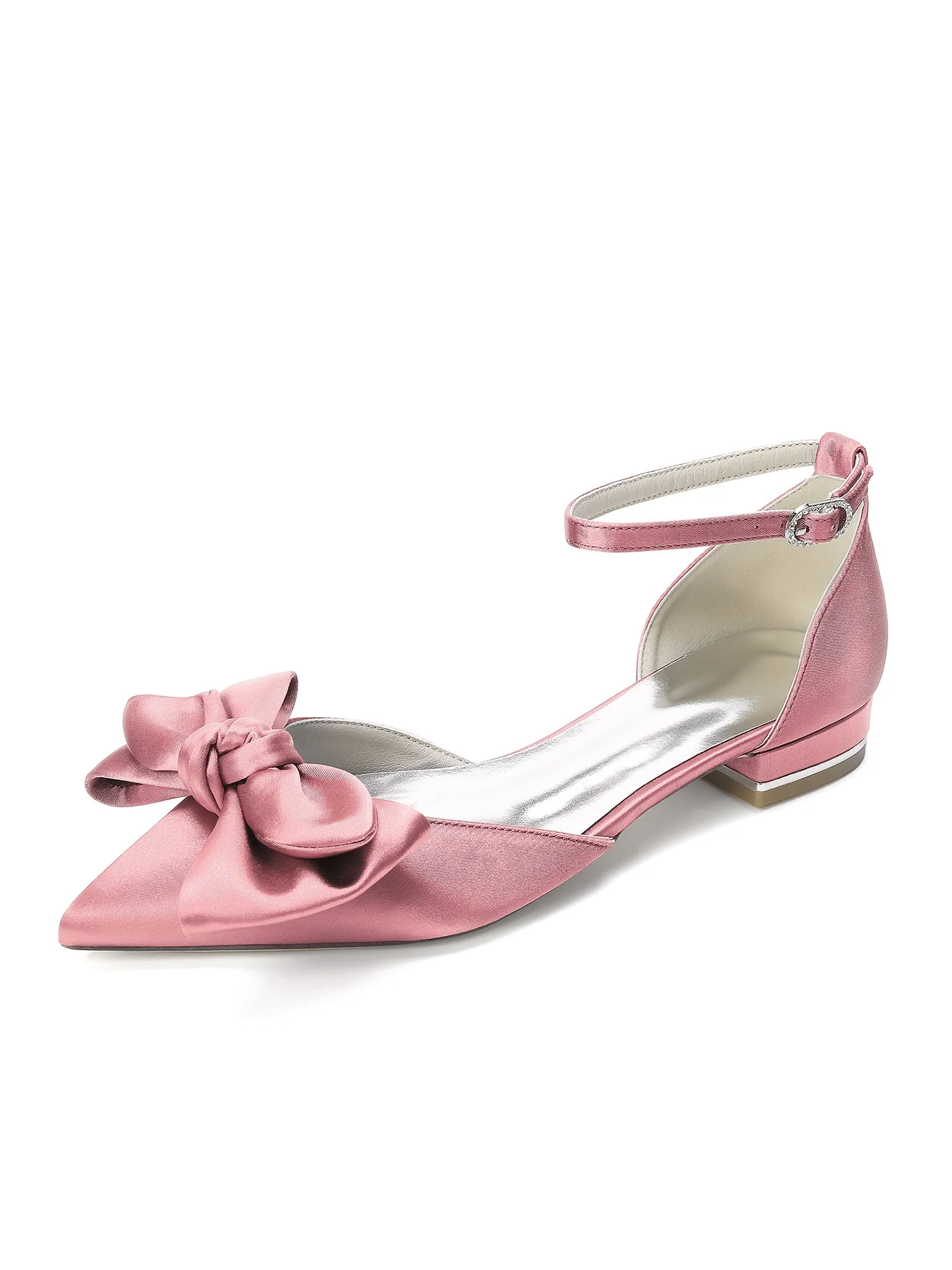 Satin Pumps mit Niedrigem Blockabsatz und Schleife - Image 6
