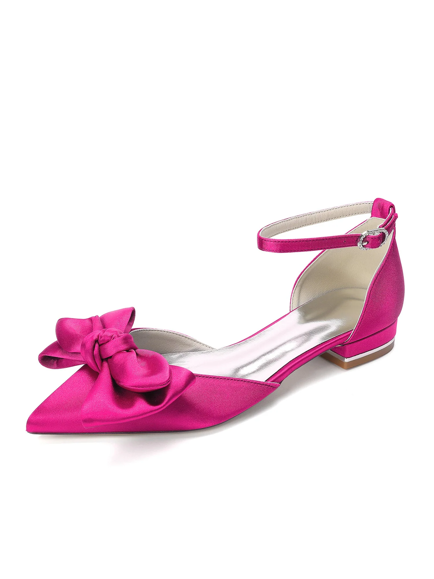 Satin Pumps mit Niedrigem Blockabsatz und Schleife - Image 7