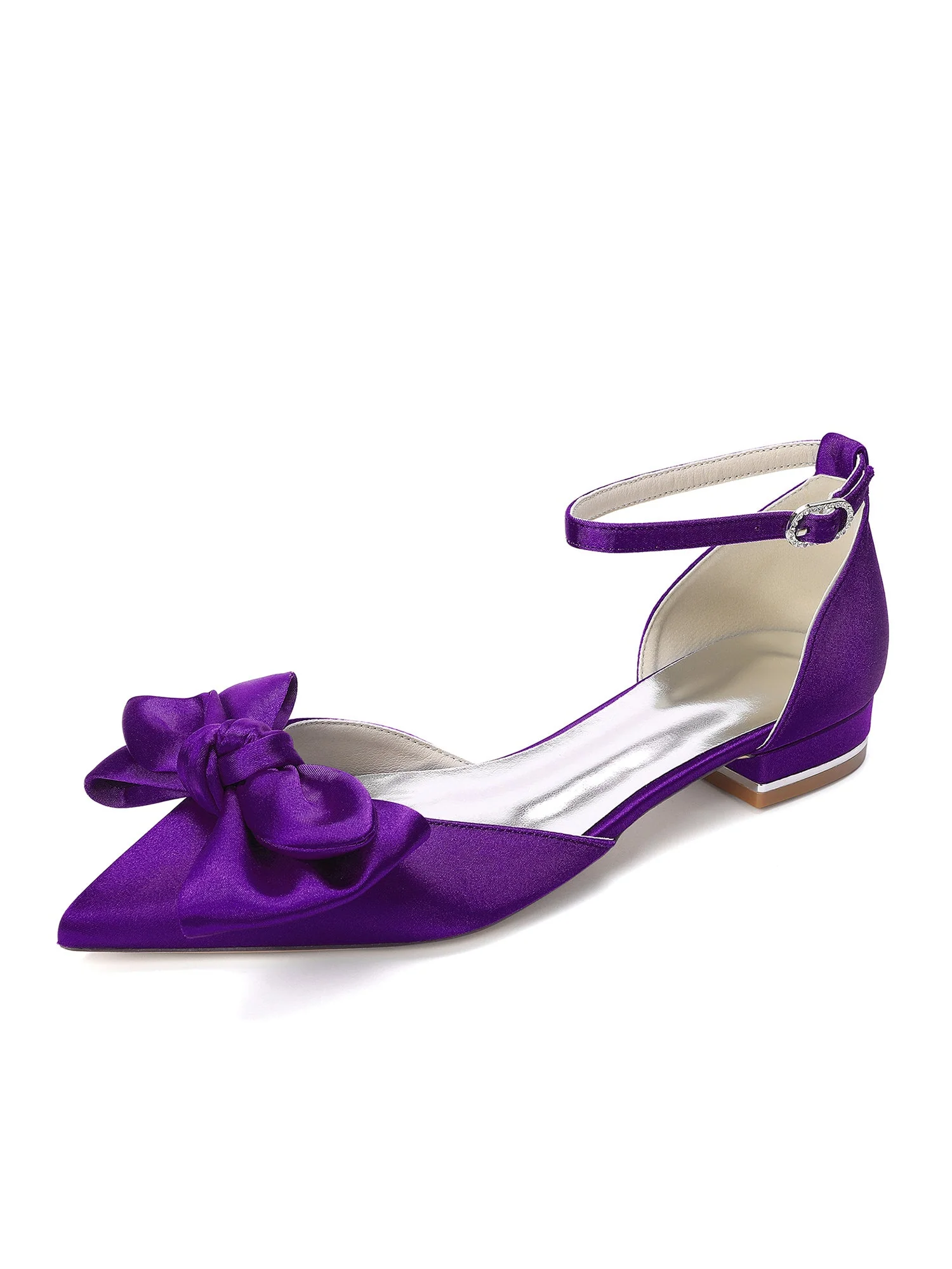 Satin Pumps mit Niedrigem Blockabsatz und Schleife - Image 8