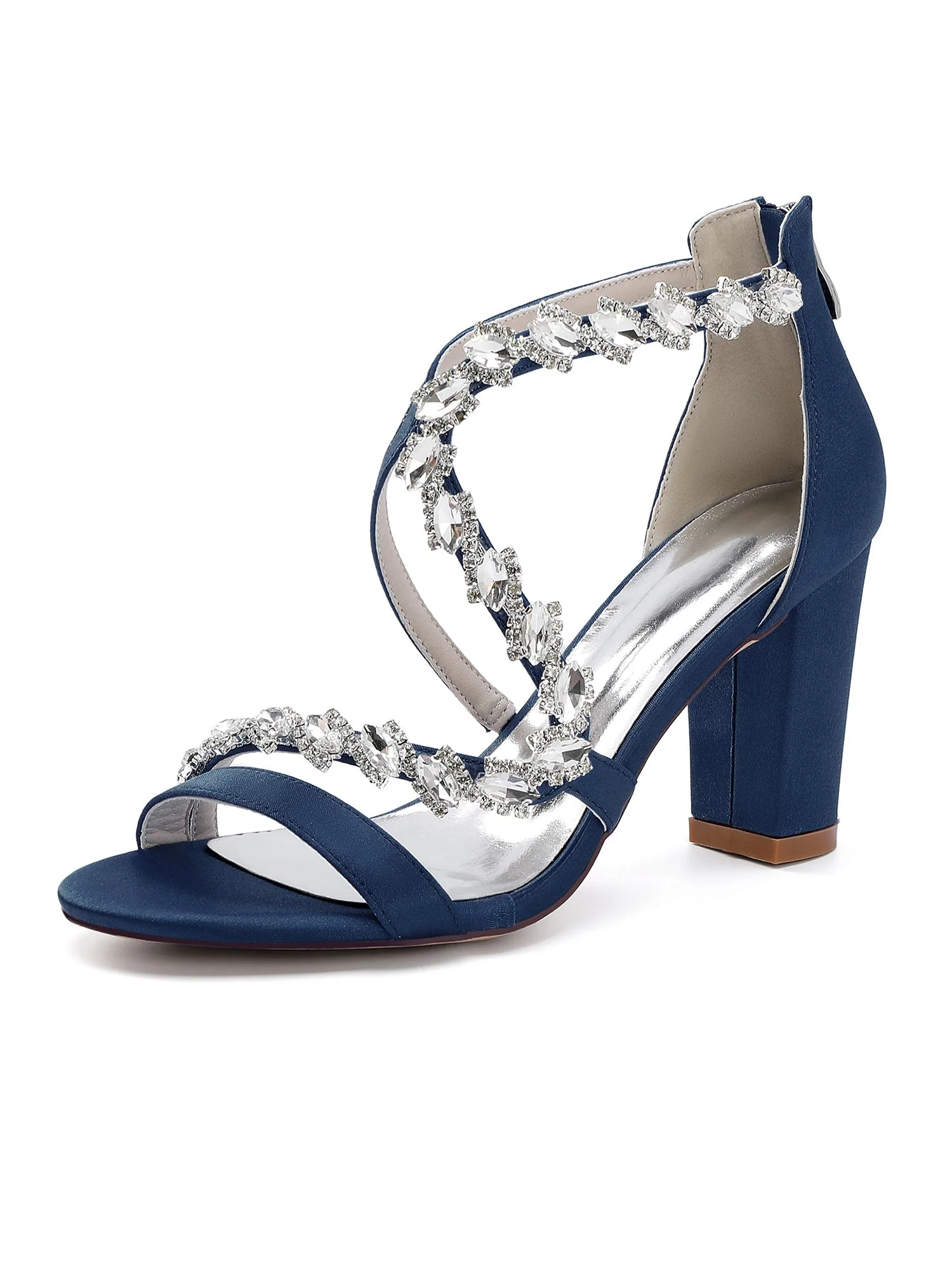 Sandalen mit Blockabsatz mit S-Riemen und Strass - Image 5