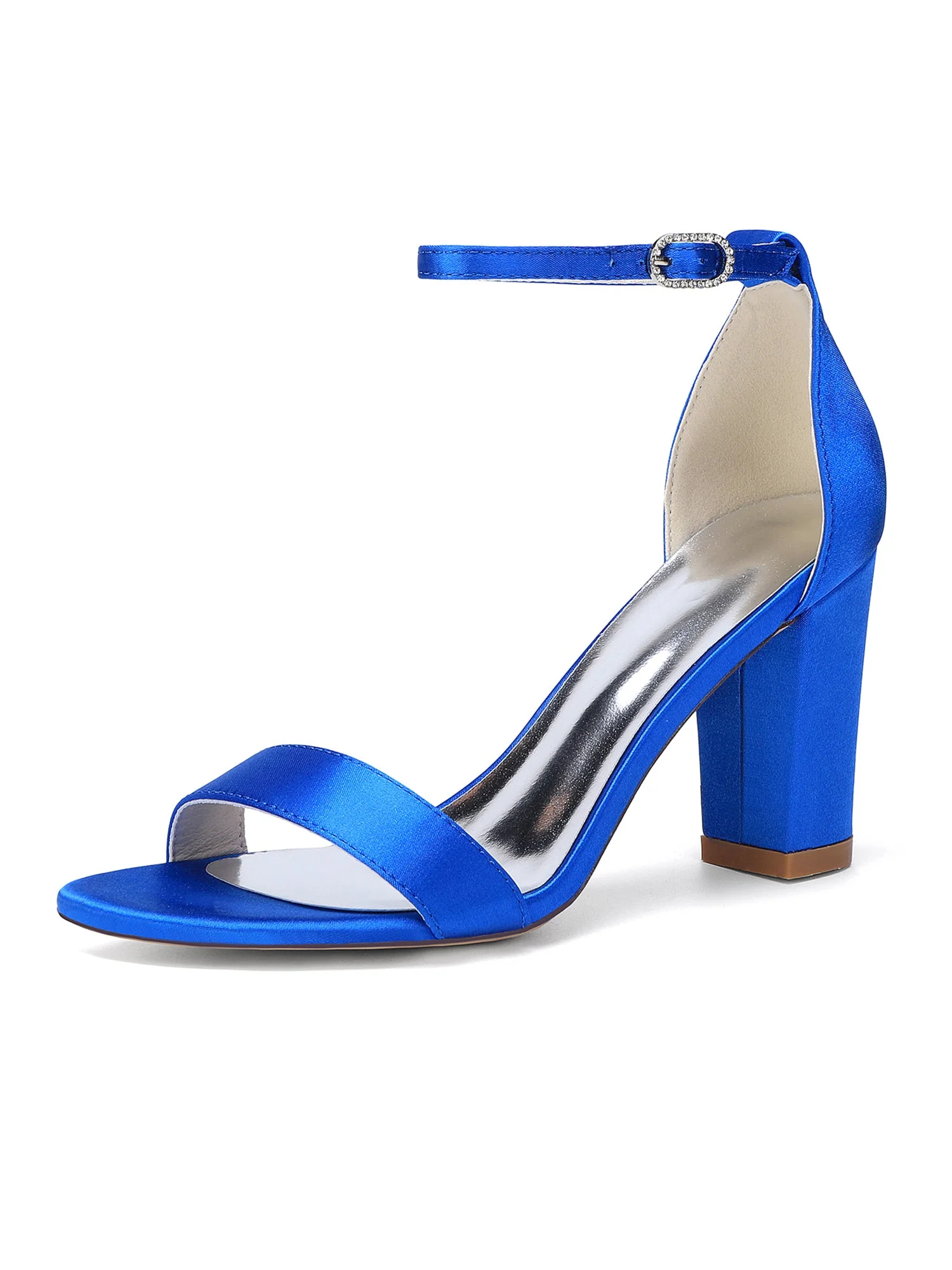 Satin-Blockabsatzsandalen mit Knöchelriemen - Image 11
