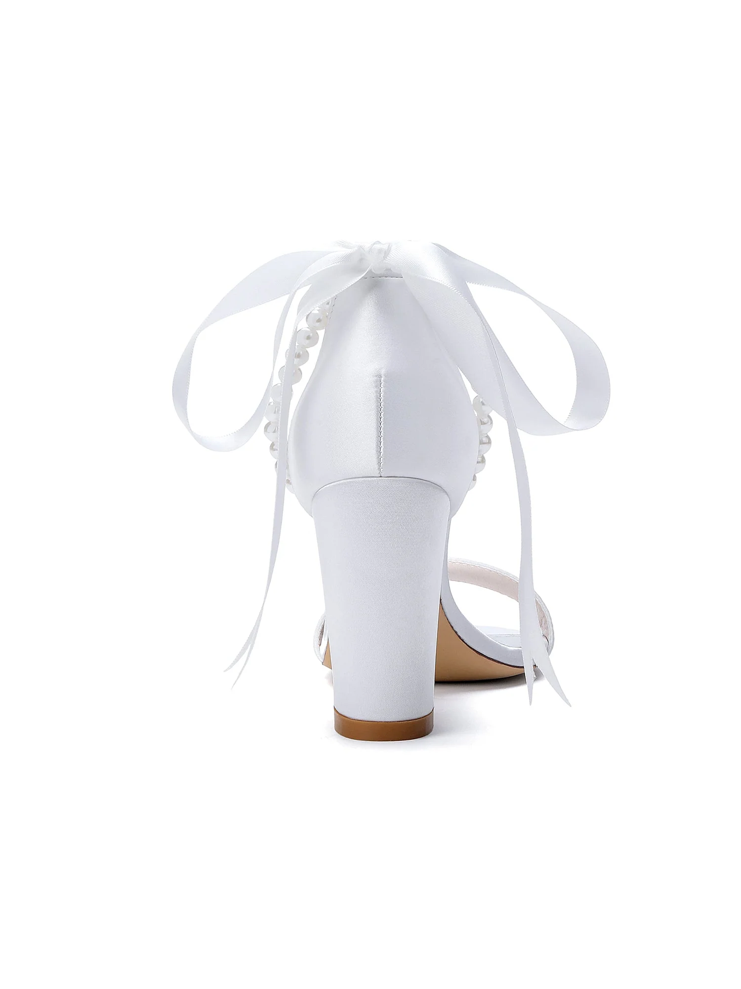Satin-Blockabsatzsandalen mit doppeltem Perlenriemen - Image 16