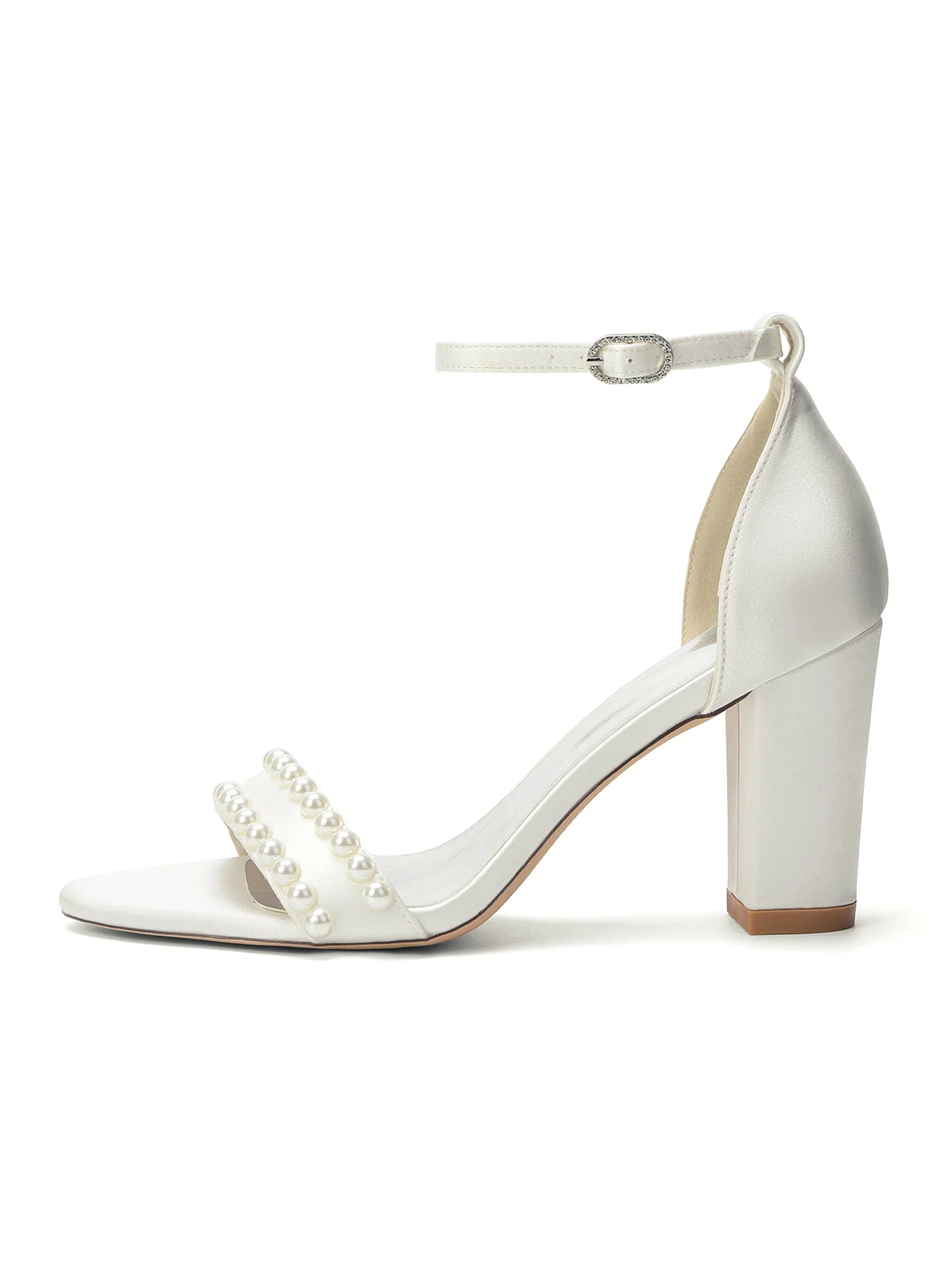 Satin-Blockabsatzsandalen mit doppeltem Perlenriemen - Image 10