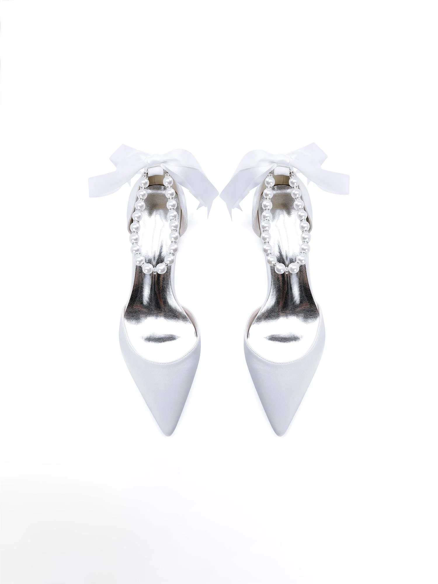 Pumps mit Blockabsatz mit Perlen und Schleife - Image 4