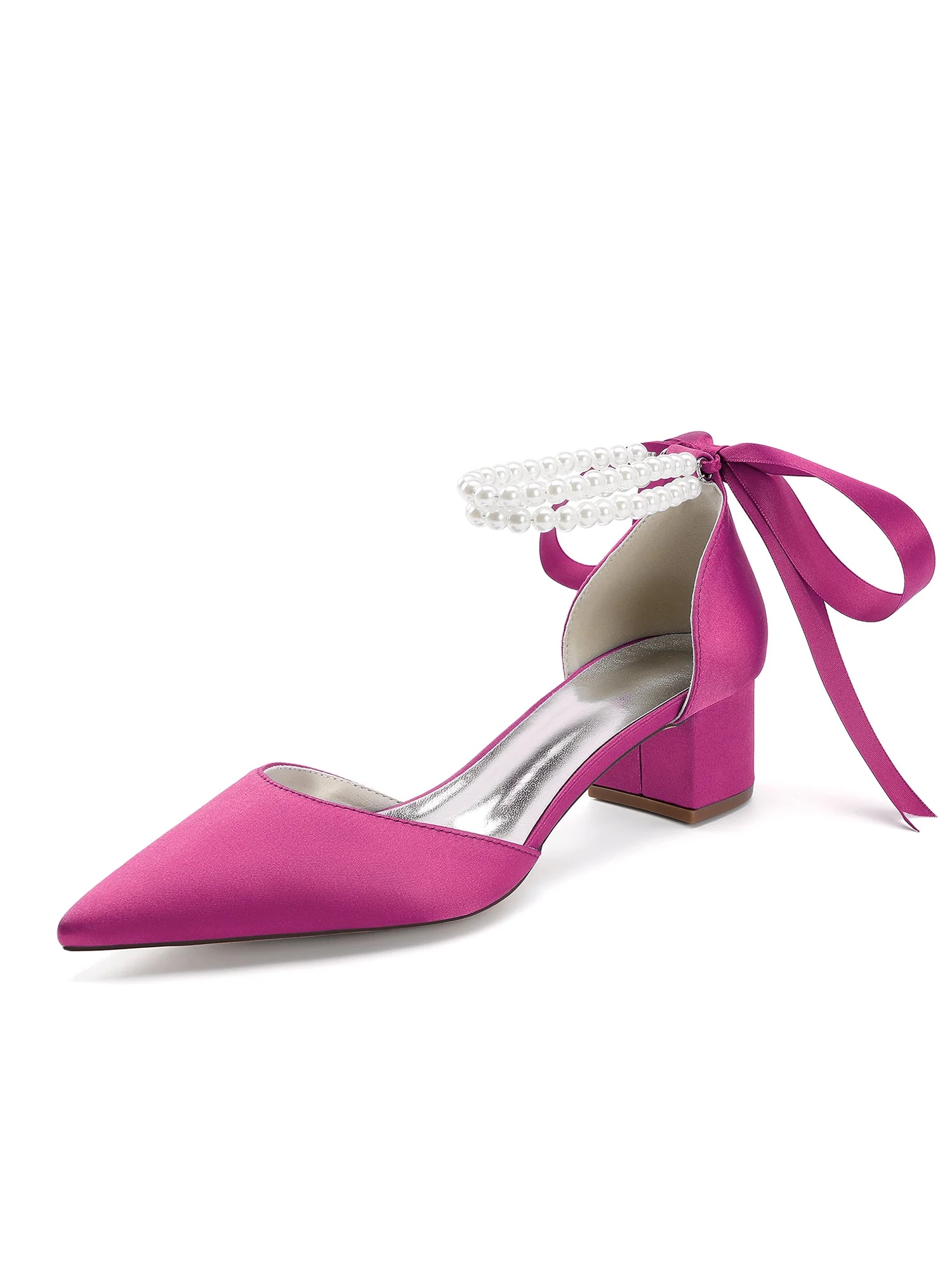 Pumps mit spitzer Kappe mit Perlen, Schleife und Riemen - Image 7