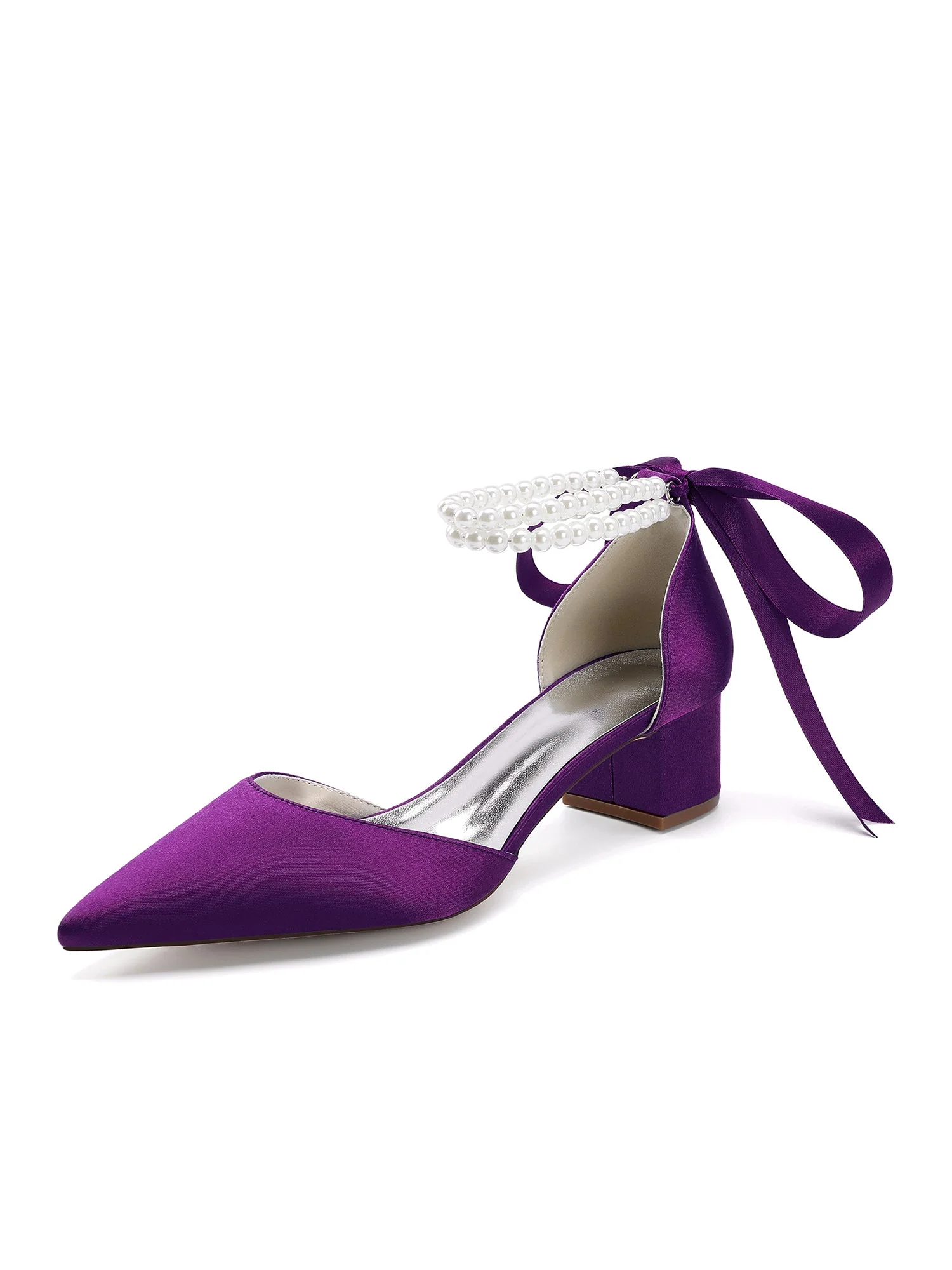 Pumps mit spitzer Kappe mit Perlen, Schleife und Riemen - Image 8