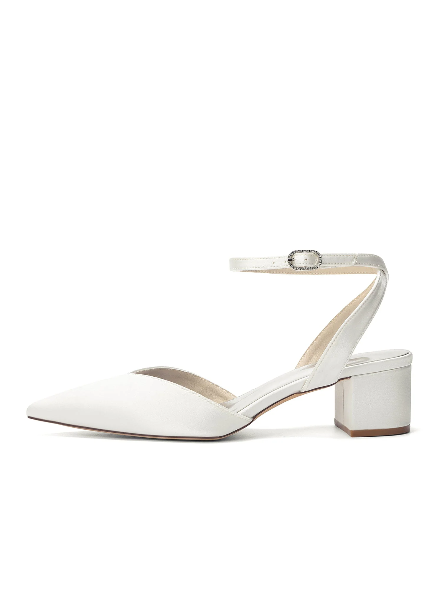 Minimalistische Satin Pumps mit Knöchelriemen - Image 10