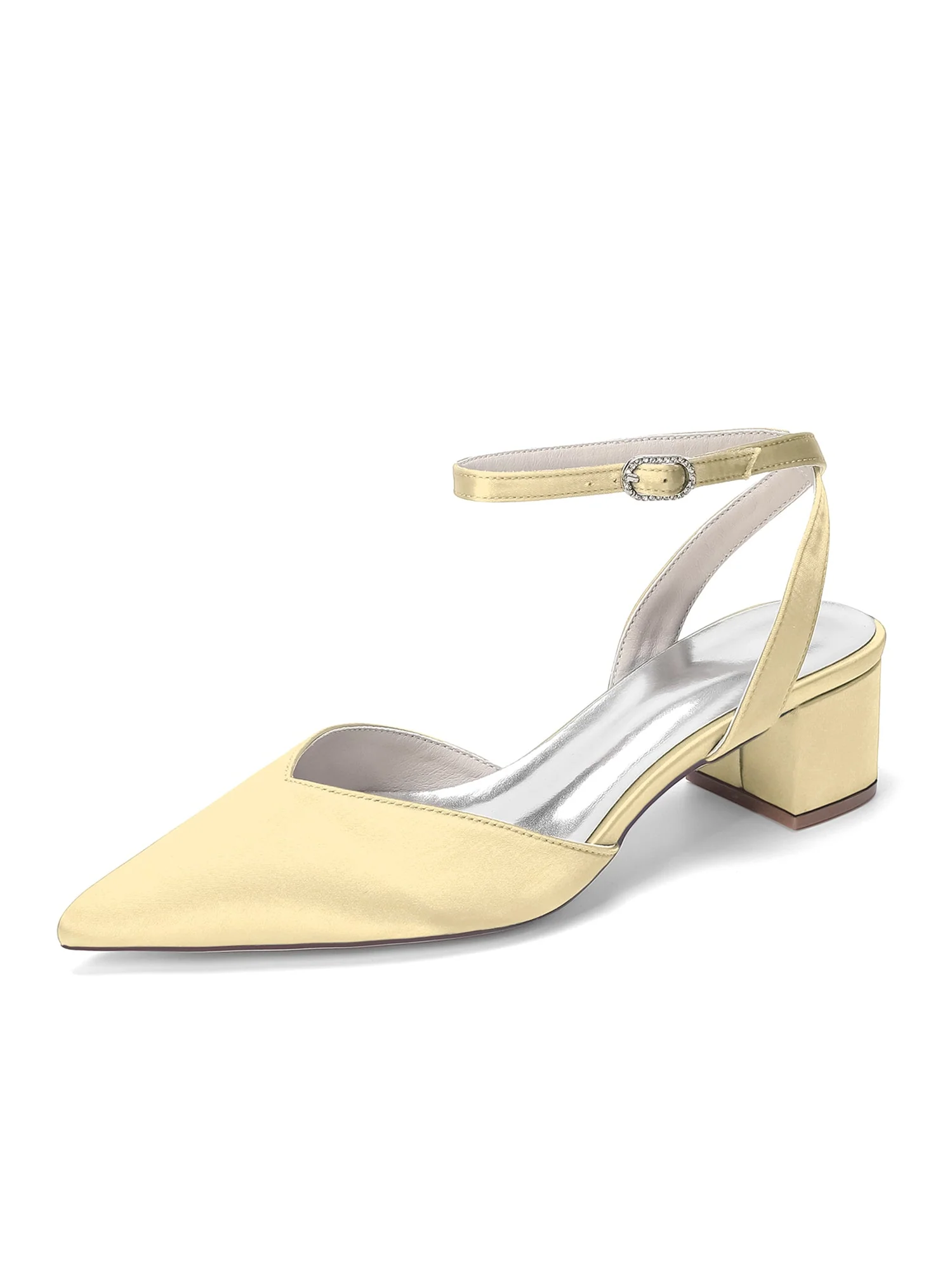 Minimalistische Satin Pumps mit Knöchelriemen - Image 4
