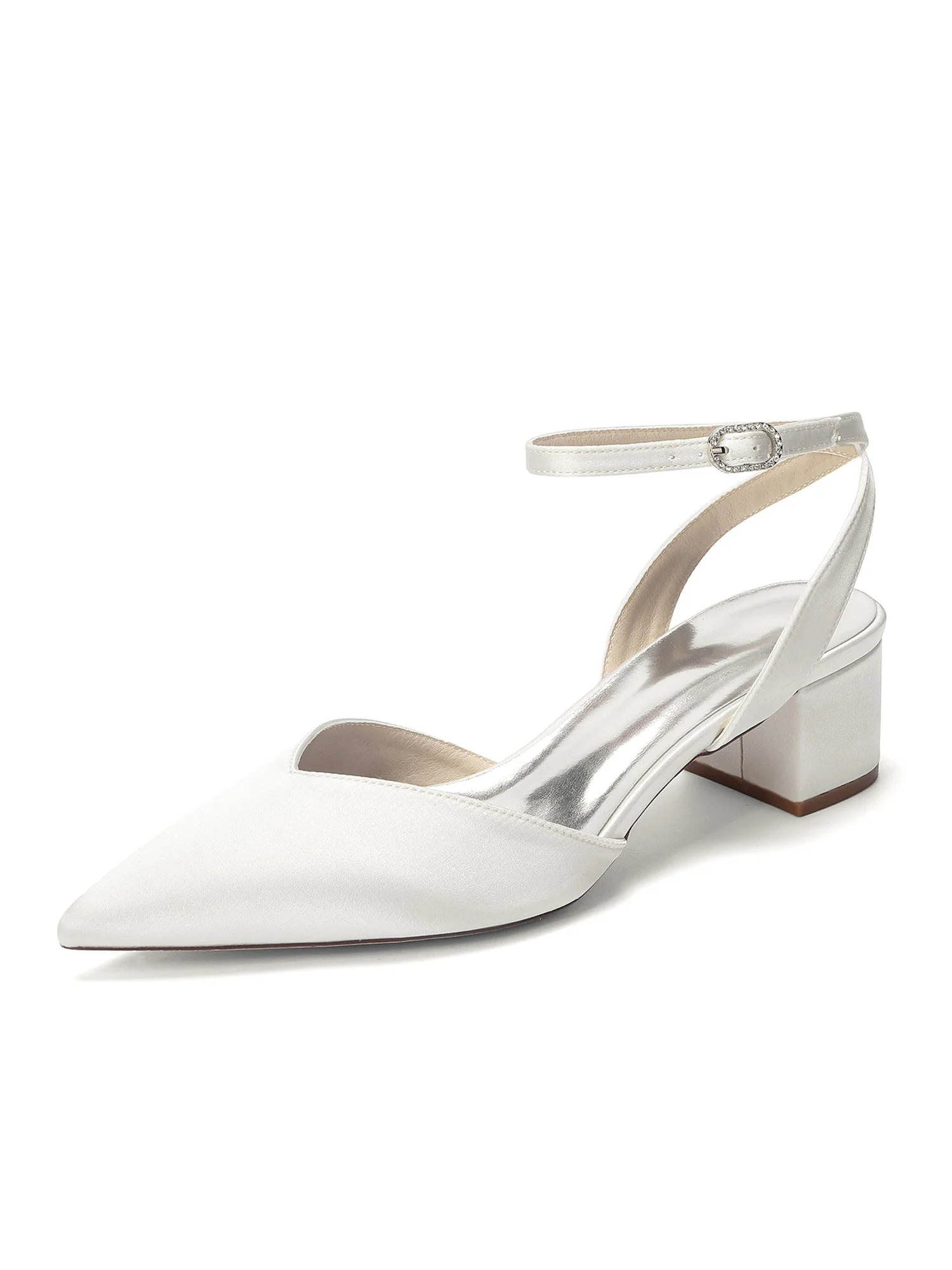 Minimalistische Satin Pumps mit Knöchelriemen - Image 9
