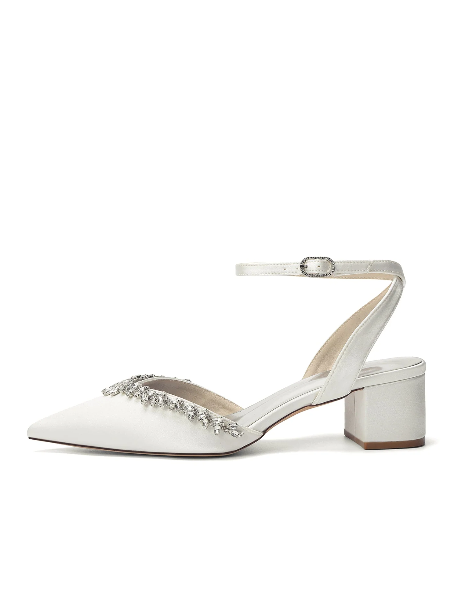 Satin Pumps mit Strasskante und Blockabsatz - Image 10