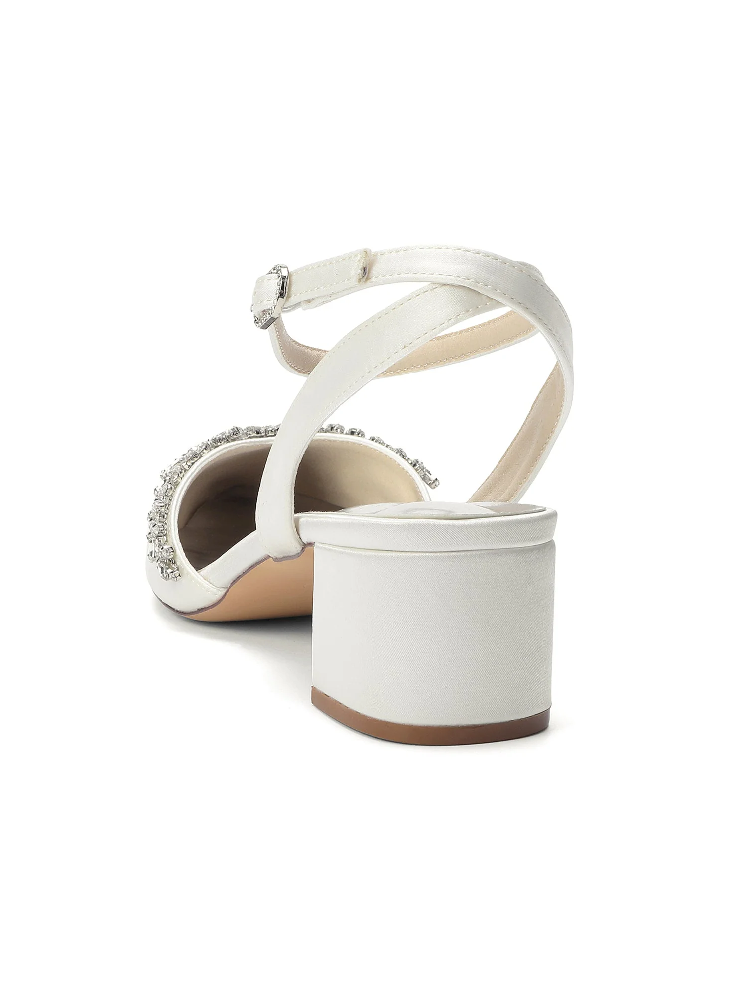 Satin Pumps mit Strasskante und Blockabsatz - Image 11